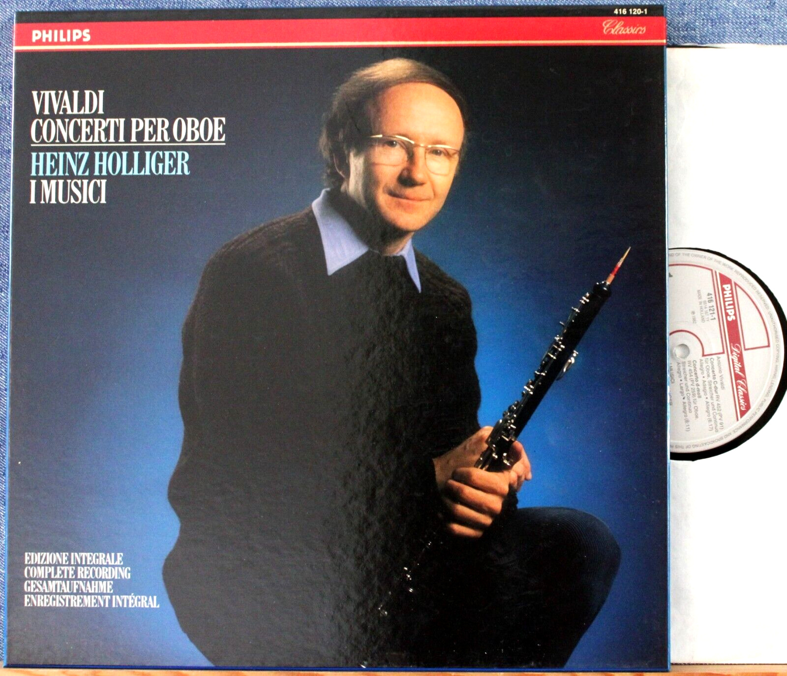 Holliger; I Musici Vivaldi (Oboe concertos) Philips 416 120 (5) Box NM