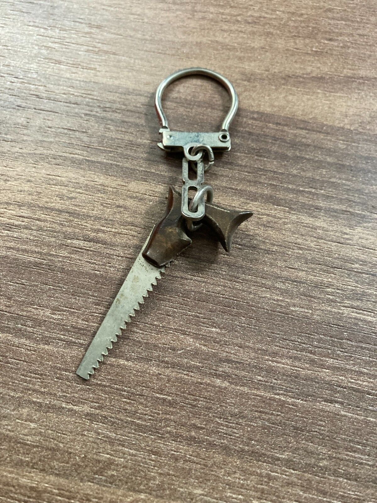 Vintage Miniature Saw Tool Keychain- 1980s Retro Collectible