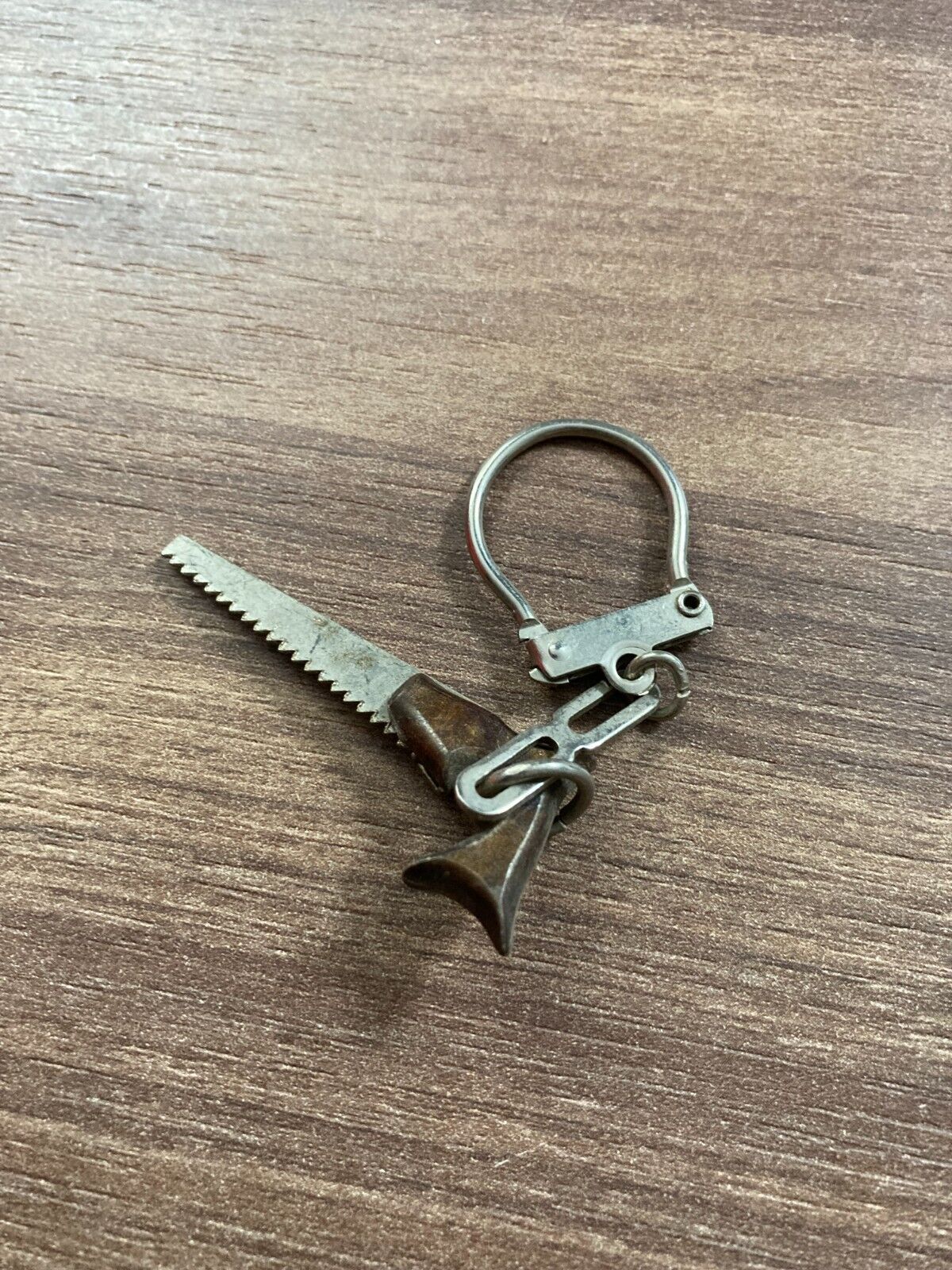 Vintage Miniature Saw Tool Keychain- 1980s Retro Collectible