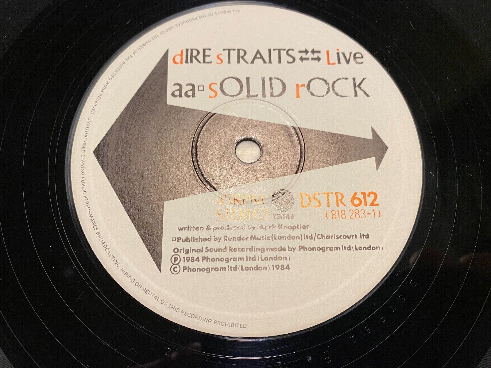 DIRE STRAITS "LOVE OVER GOLD / SOLID ROCK" 1984 UK PRESS 12" VERTIGO RECORDS**