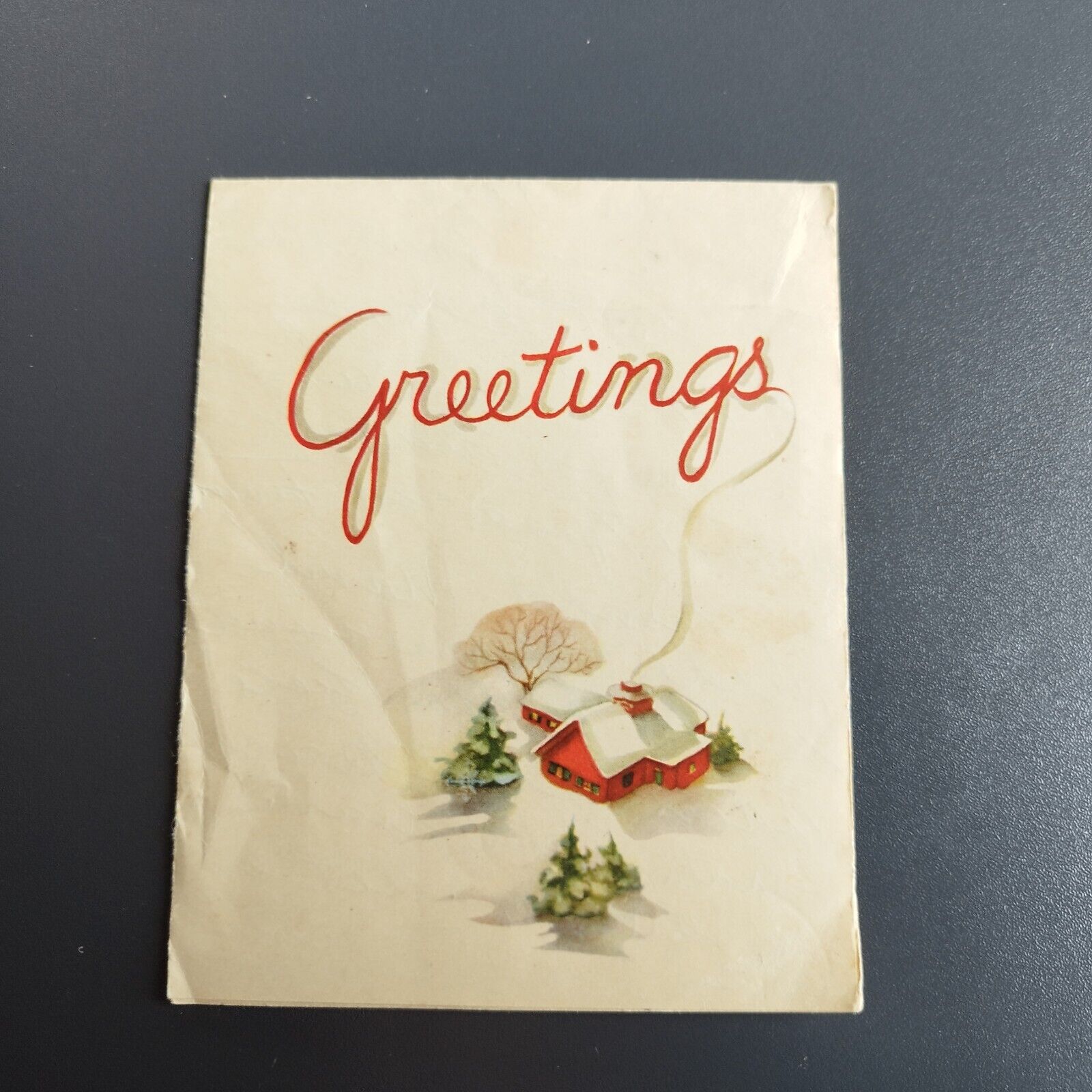 Vintage postcard Christmas card/letter from 1948 from the US to Denmark