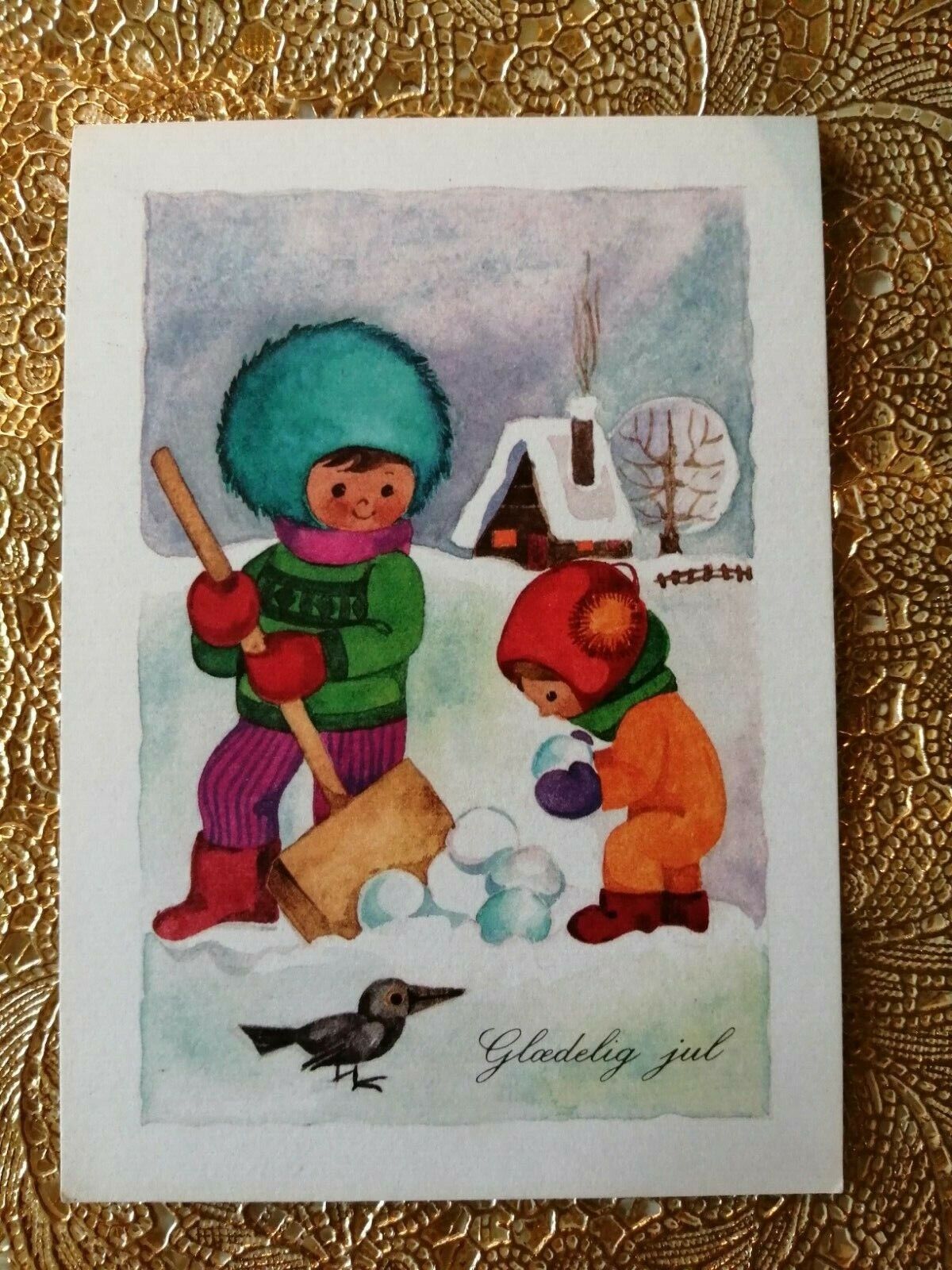 Vintage and collectible Danish Christmas card.Posted in 1994. ( No. 3 n )