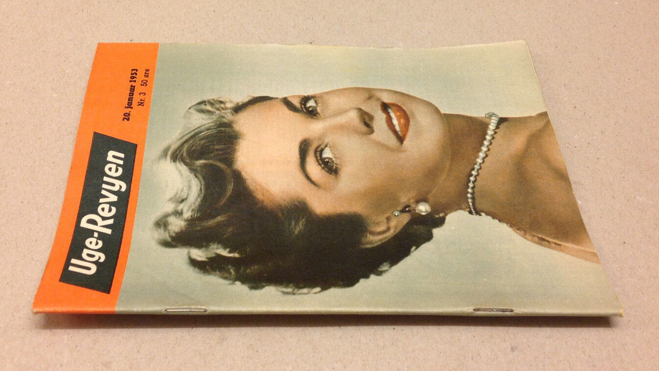 ESTHER WILLIAMS FRONT COVER + TONY MARTIN ON BACK COVER VTG Danish Magazine 1953