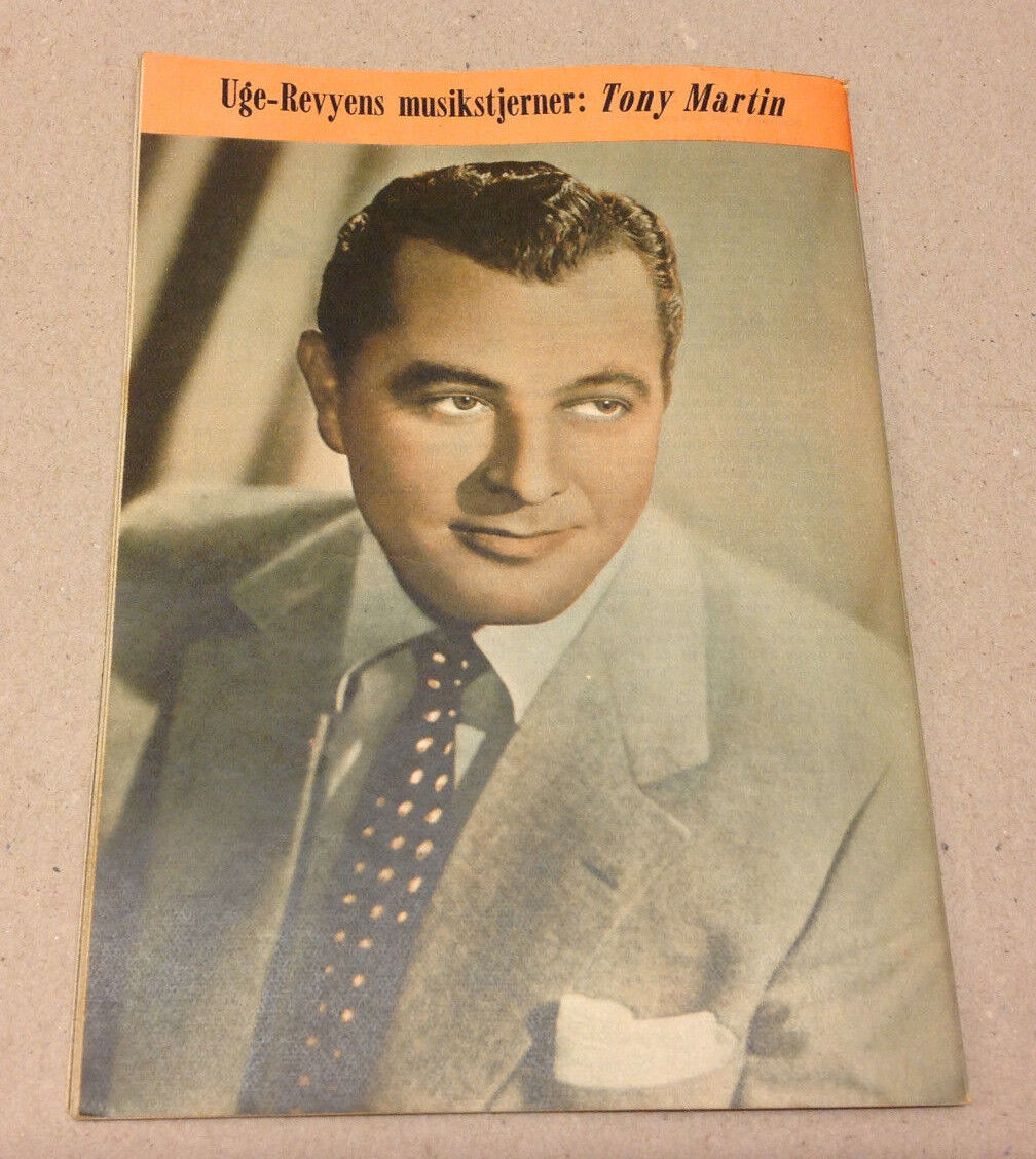 ESTHER WILLIAMS FRONT COVER + TONY MARTIN ON BACK COVER VTG Danish Magazine 1953