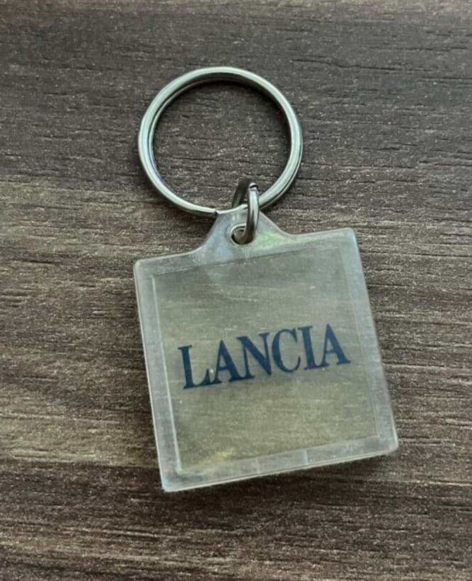 Vintage Lancia Keychain Danish Denmark Car Retro Dealership Memorabilia 1980s