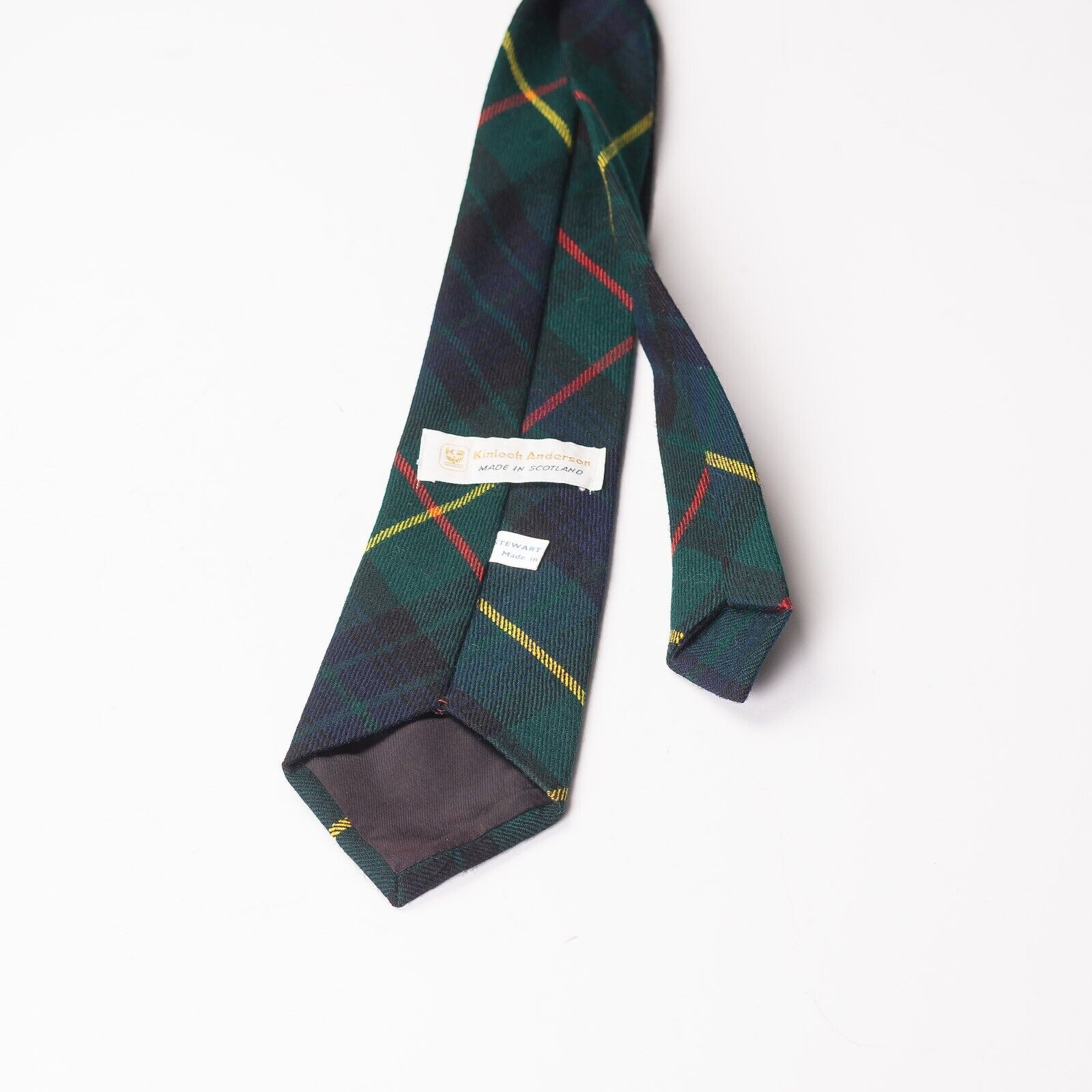 KINLOCH ANDERSON Blue Green Tartan Check Wool Tie