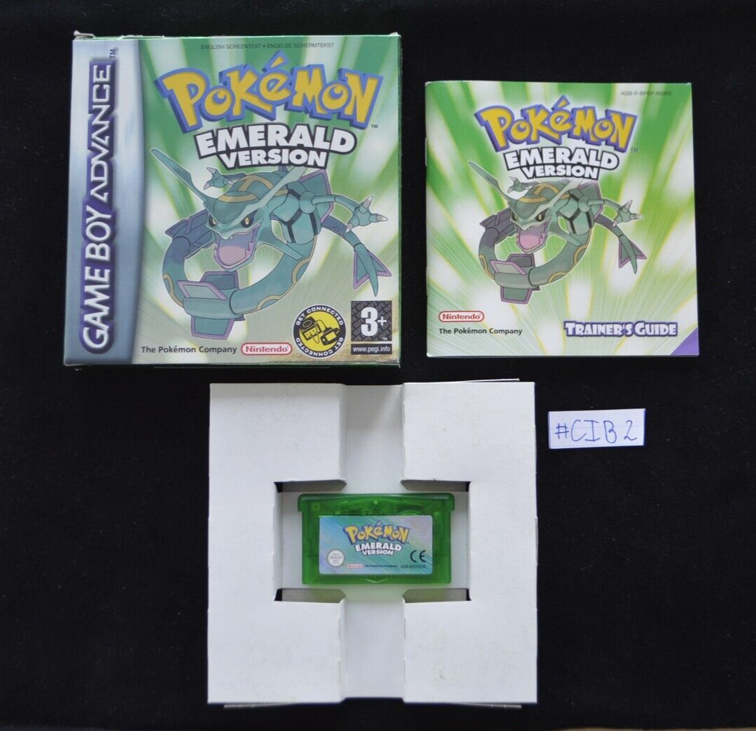 Pokemon Emerald CIB Nintendo 2004 English DRY BATTERIES AUTHENTIC  NM+