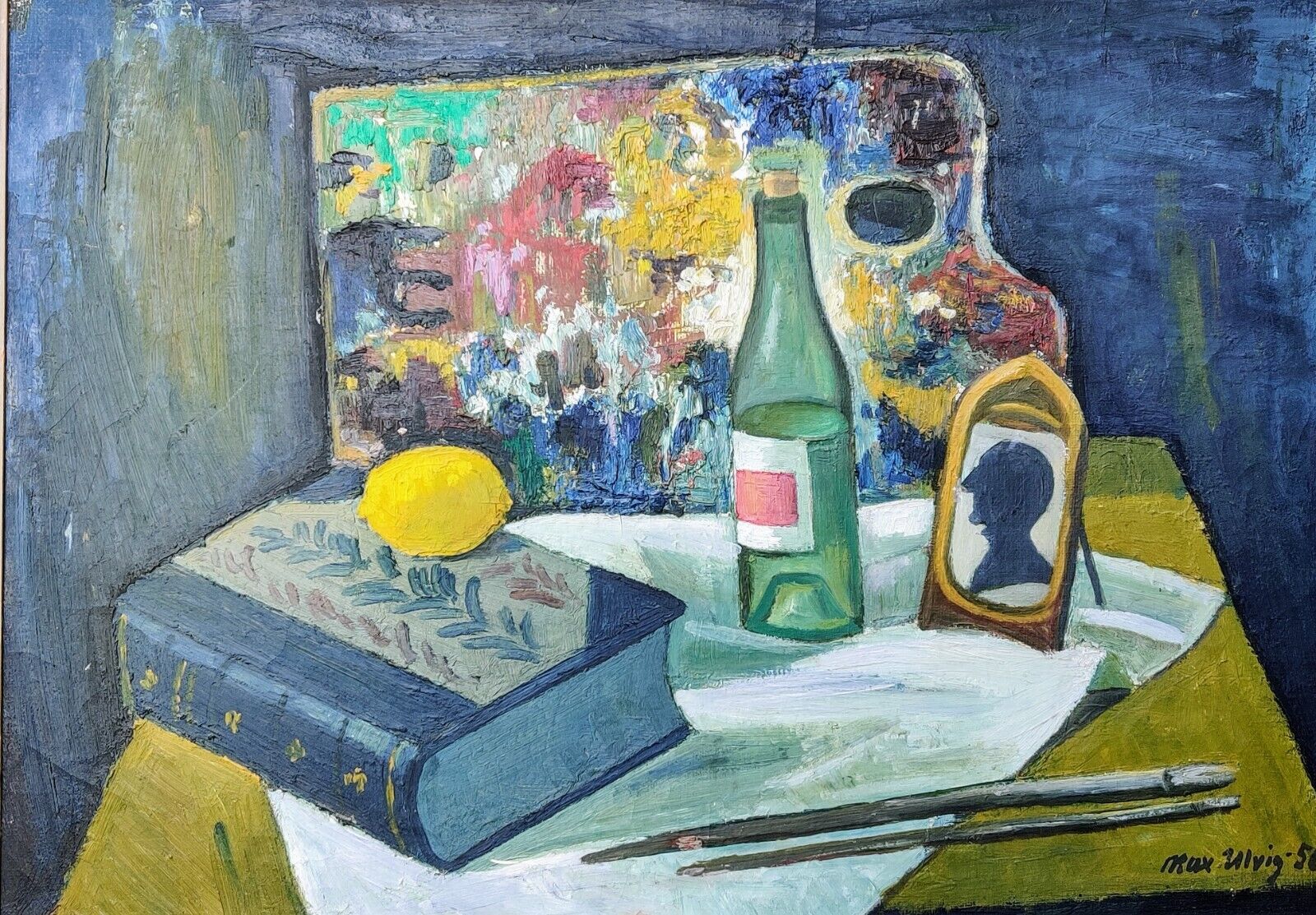 Max Ulvig (1913-1969): STILL LIFE WITH ARTIST'S PALETTE