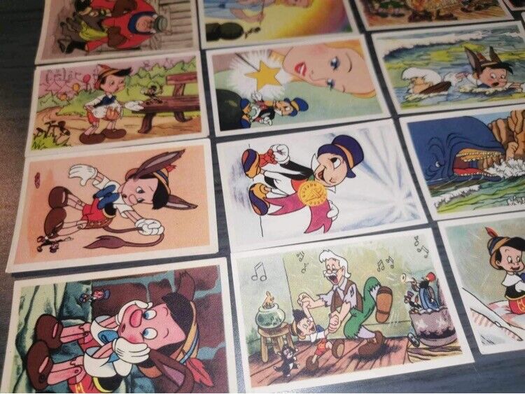 COMPLETE SET 1949 RICH'S COFFEE DANISH WALT DISNEY PINOCCHIO TRADING CARDS