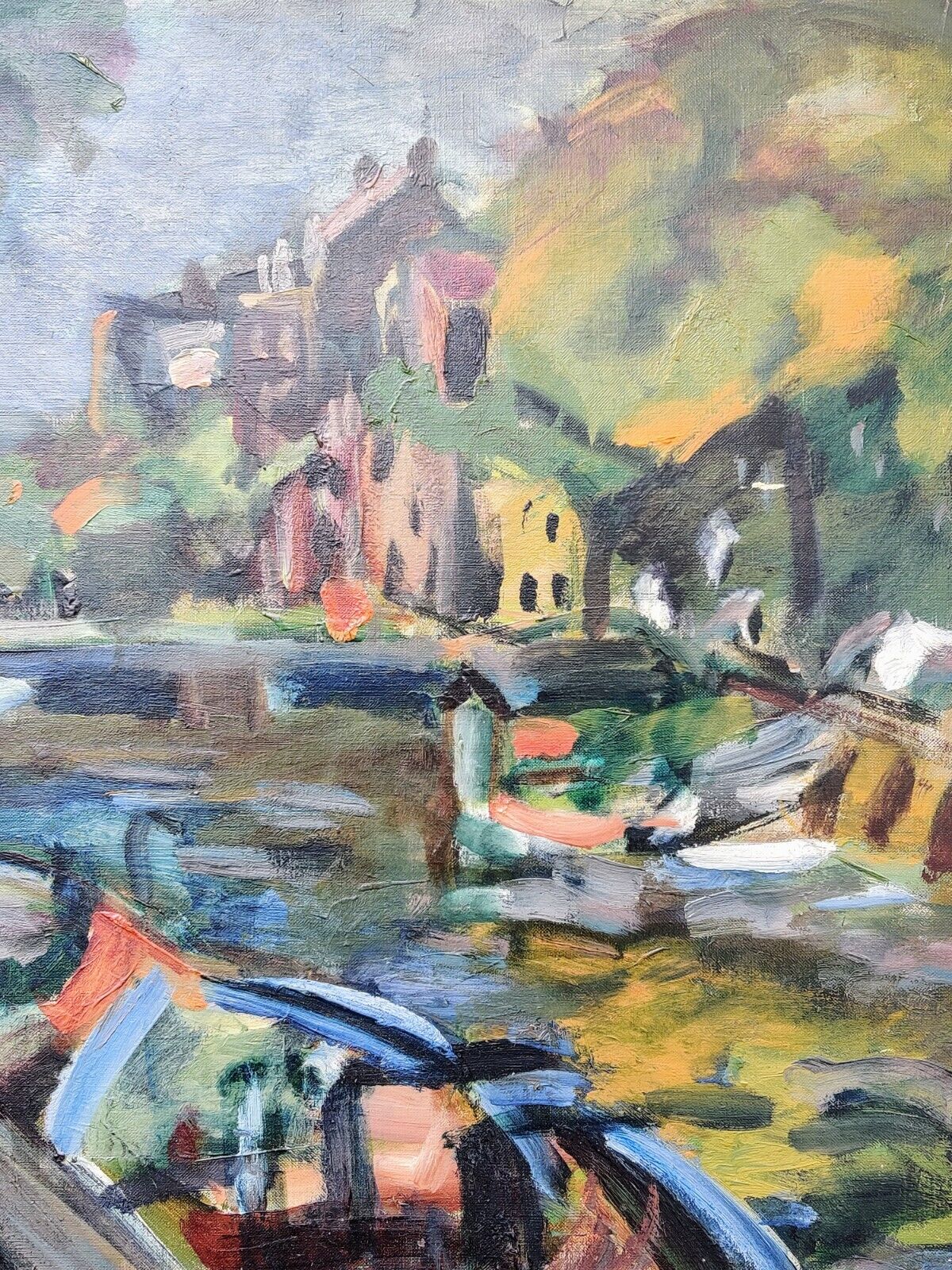 Ejnar Larsen (1902-1986): CITY CANAL original oil paining