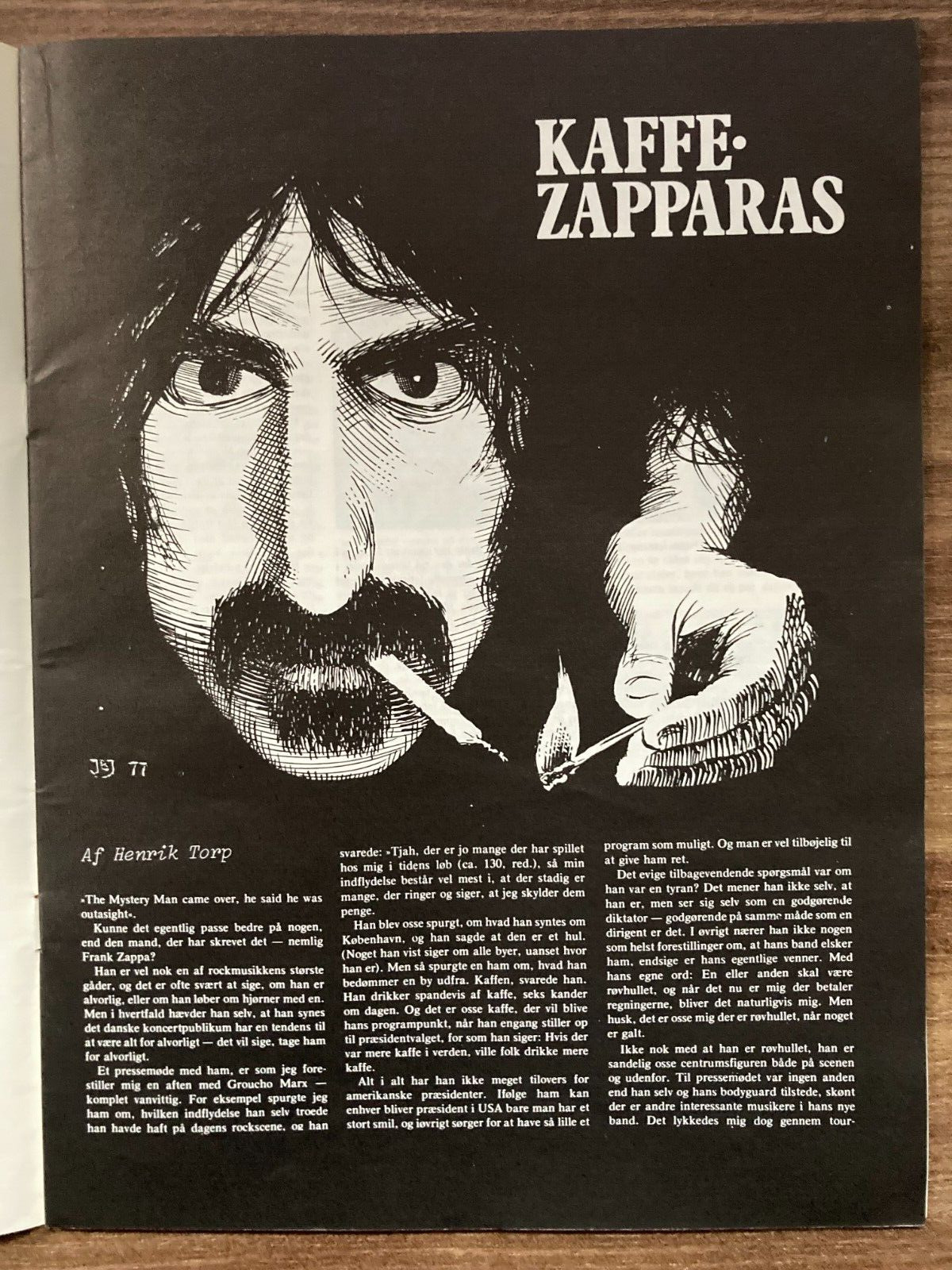 Frank Zappa + The Band + George Harrison 1977 "Rock City" Danish Magazine