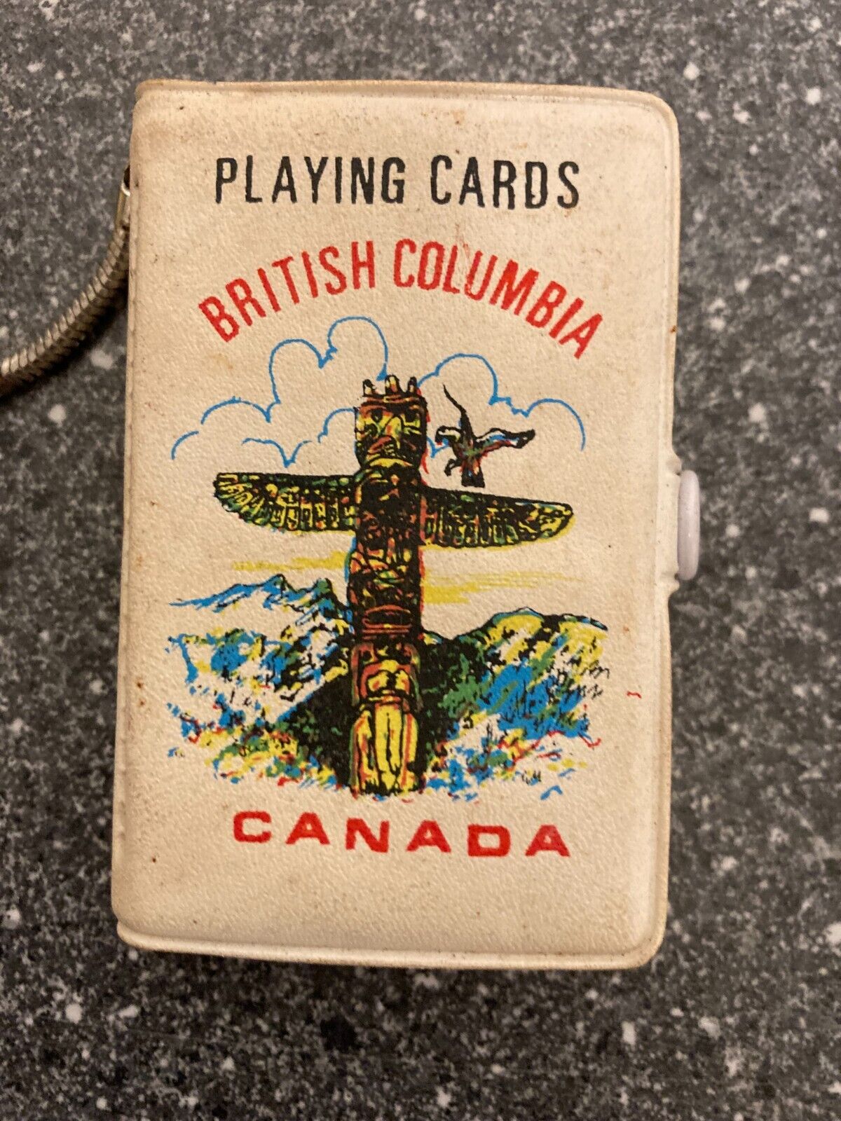 Vintage British Columbia Playing Cards Keychain - Canada Souvenir