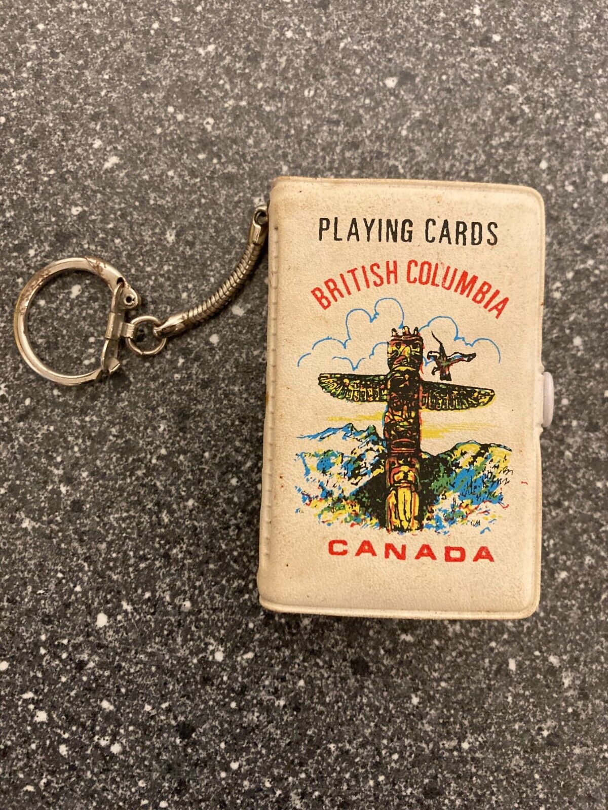 Vintage British Columbia Playing Cards Keychain - Canada Souvenir