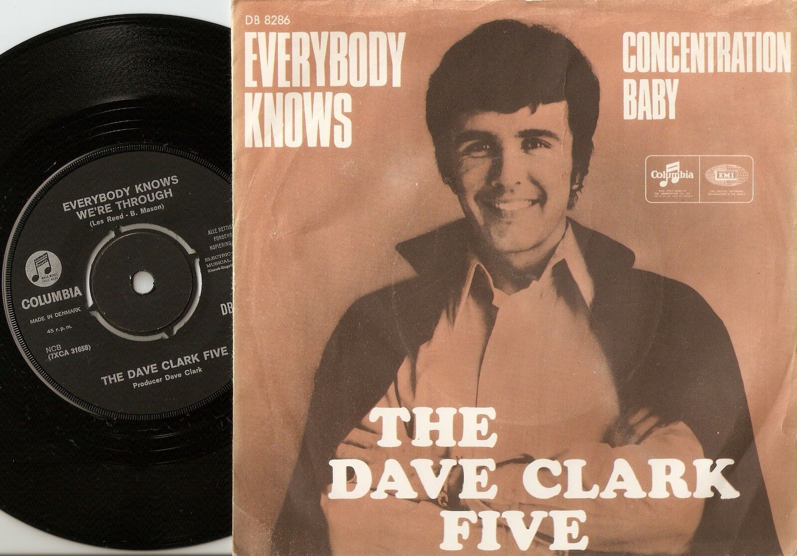 THE DAVE CLARK FIVE EVERYBODY KNOWS  CONCENTRATION BABY DANISH 45+PS 1967 MOD