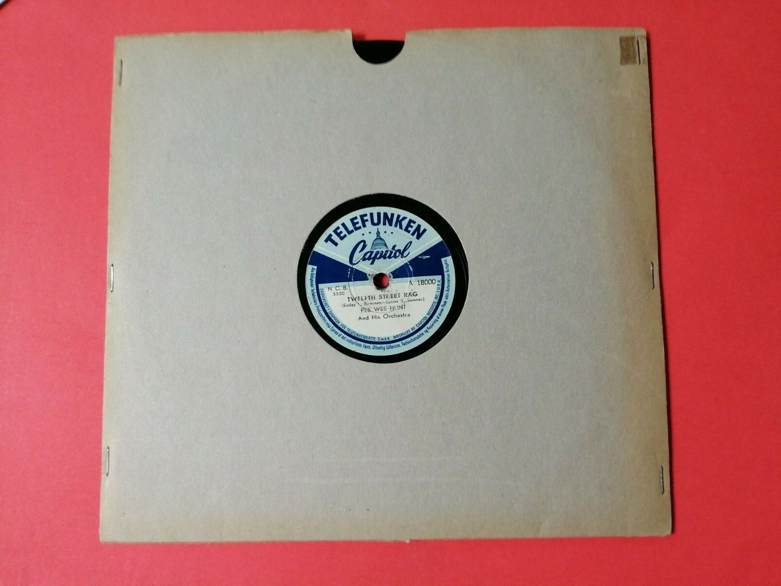 78 rpm PEE WEE HUNTSomebody ElseNot Me/Twelft Street RagStoryville RARE