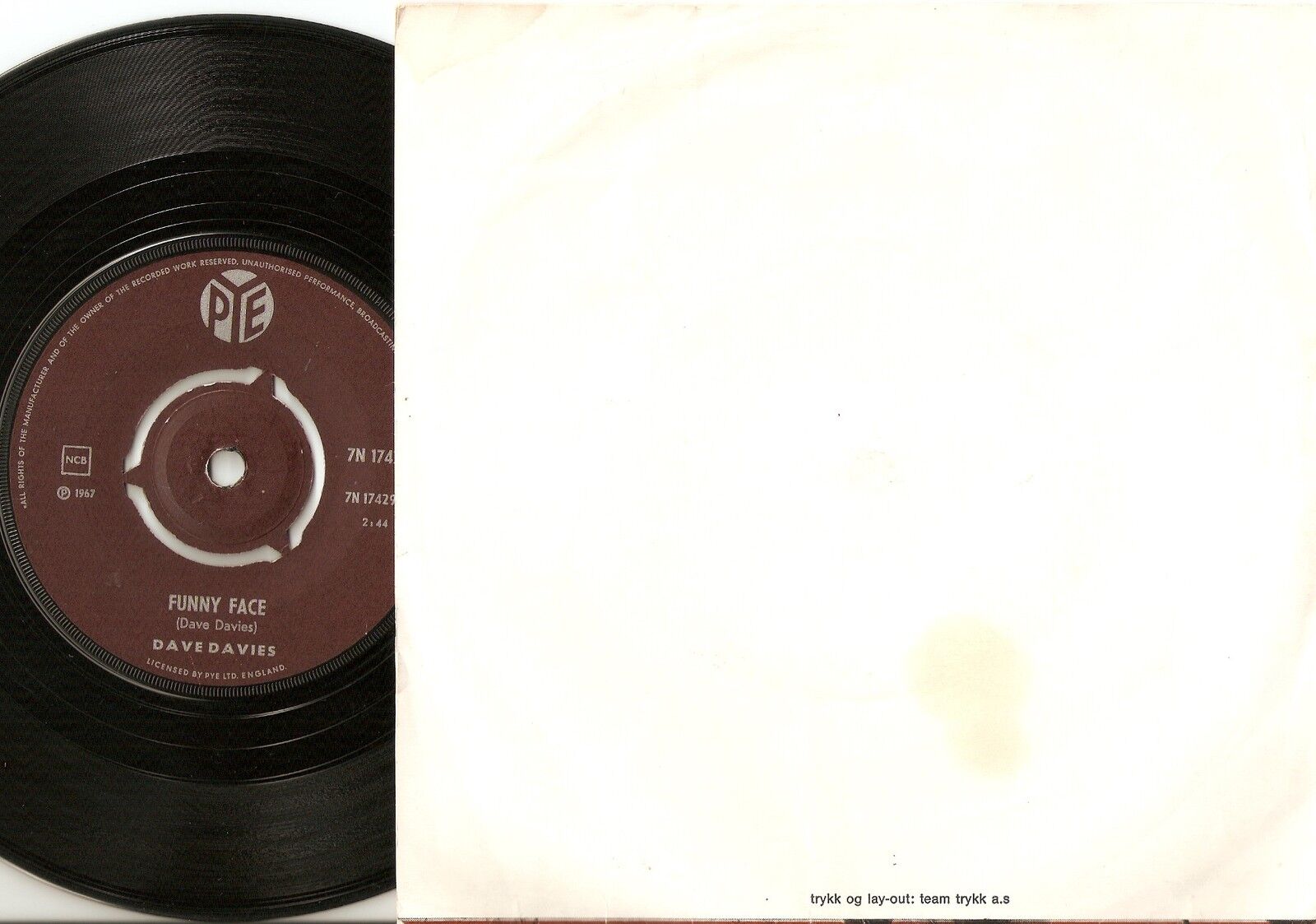 DAVE DAVIES SUSANNAH`S STILL ALIVE NORWAY 45+PS 1967 MOD RB FREAKBEAT THE KINKS