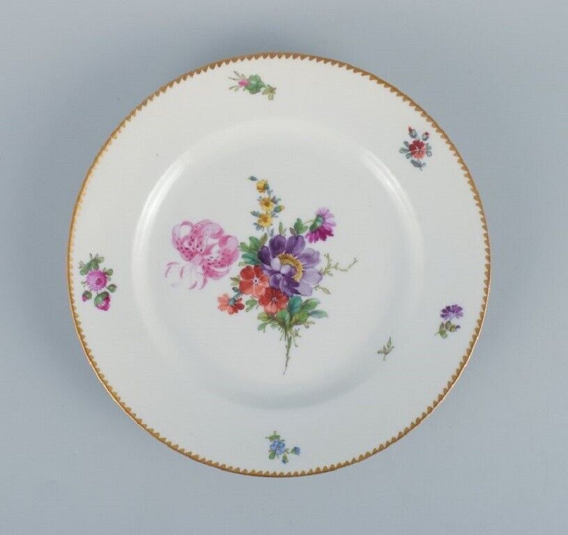 BG Bing  Grondahl Saxon flower Six dinner plates decorated with flowers