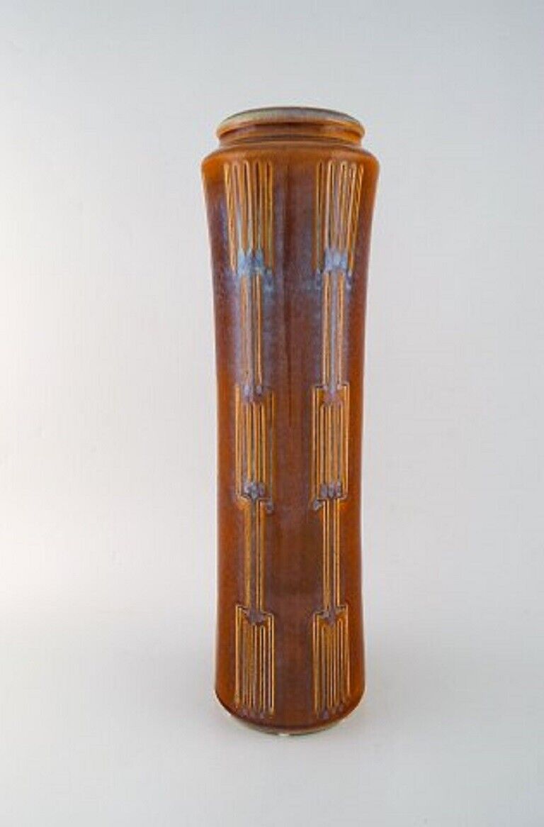 Søholm Bornholm Large cylindrical vase in glazed ceramics 1960s