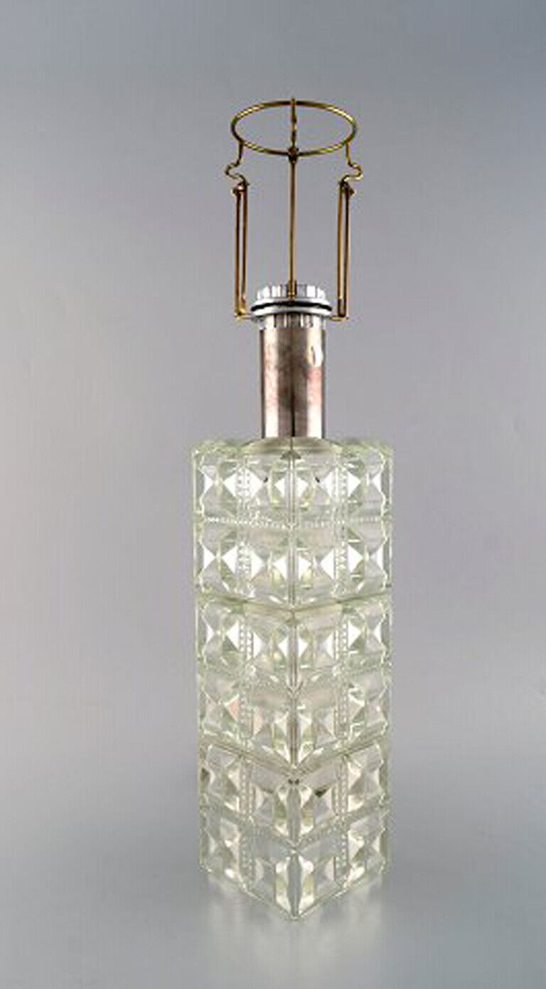 Tyringe for Orrefors Modernist table lamp in mouth blown art glass