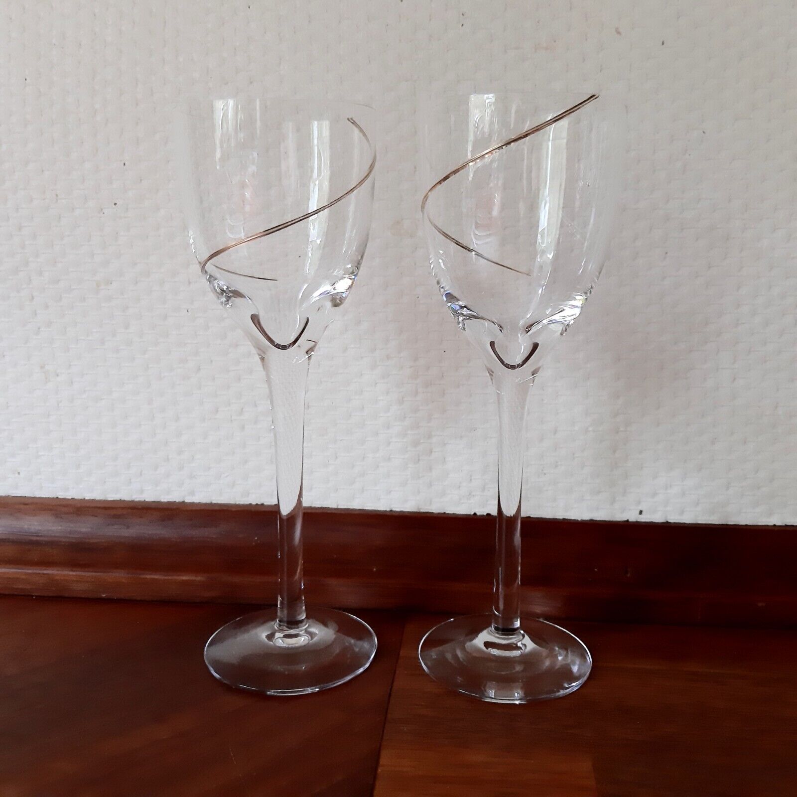 2 original LINE GOLD PORT WINE glasses 9 cl by Anna Ehrner for Kosta Boda