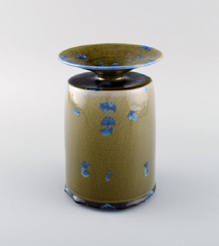 Isak Isaksson Swedish ceramicist Unique vase in glazed ceramics Late 20th C