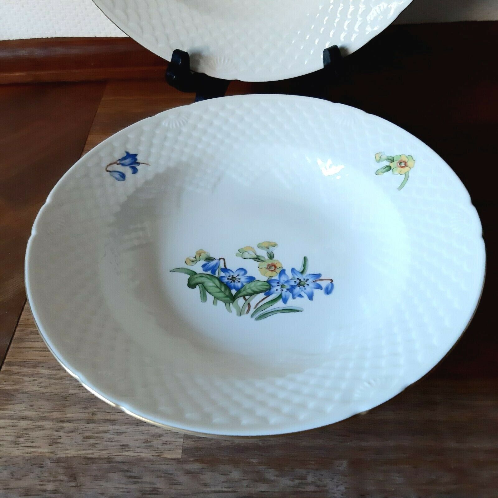 2 x SOUP plates NJAL Bing  Grondahl Royal Copenhagen 1st Exclusive FDB Decor