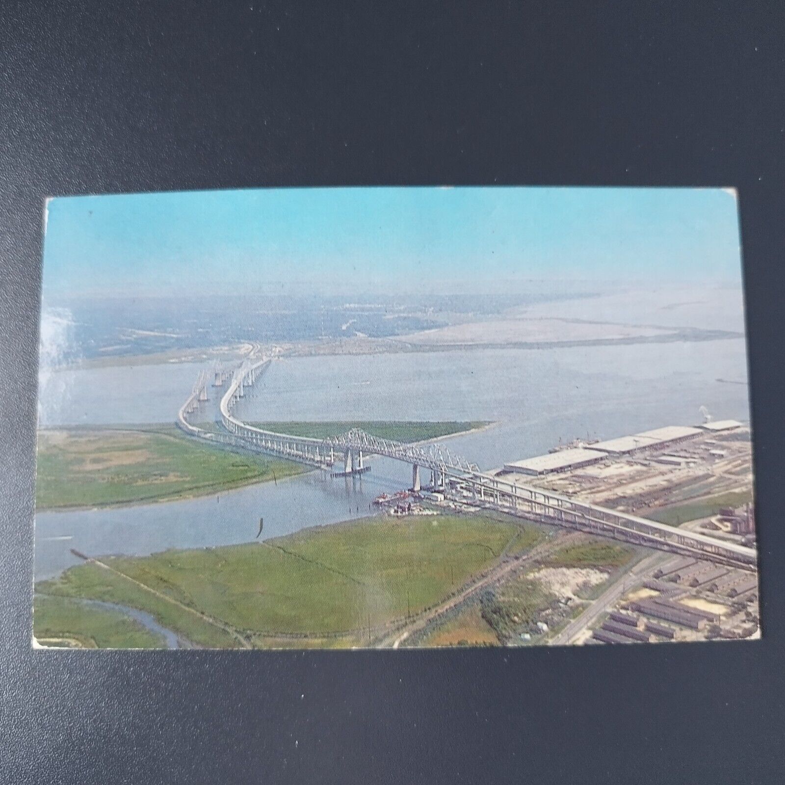 SC Charleston Aerial View of the  Cooper River Bridge  1975