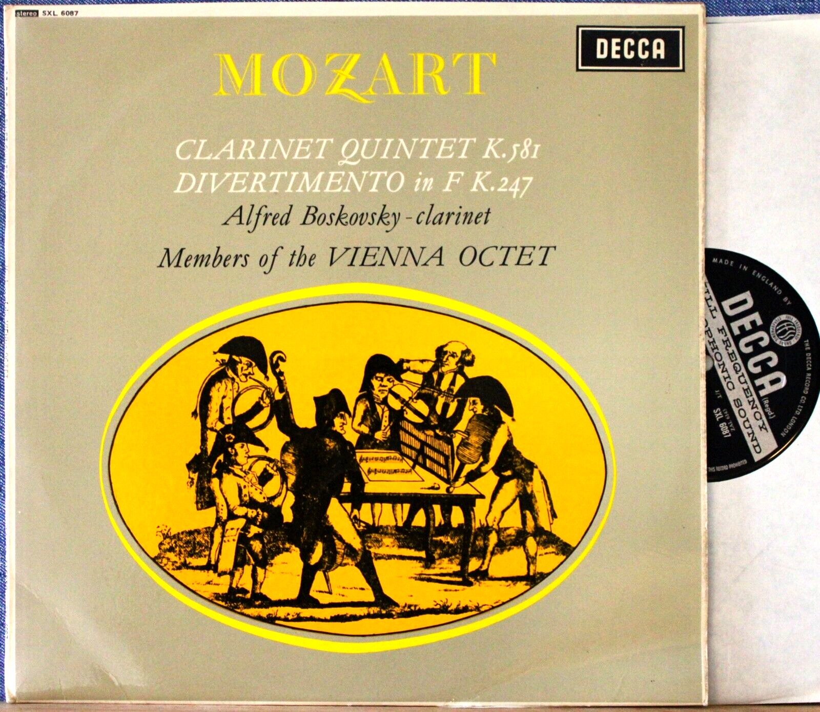 Vienna Octet Mozart (Clarinet quintet; Divertimento) Decca SXL 6087 wb NM