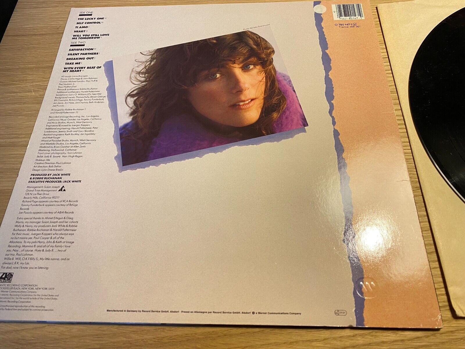 LAURA BRANIGAN "SELF CONTROL" 1984 VINYL LP 33 RPM ATLANTIC RECORDS 10 TRACKS