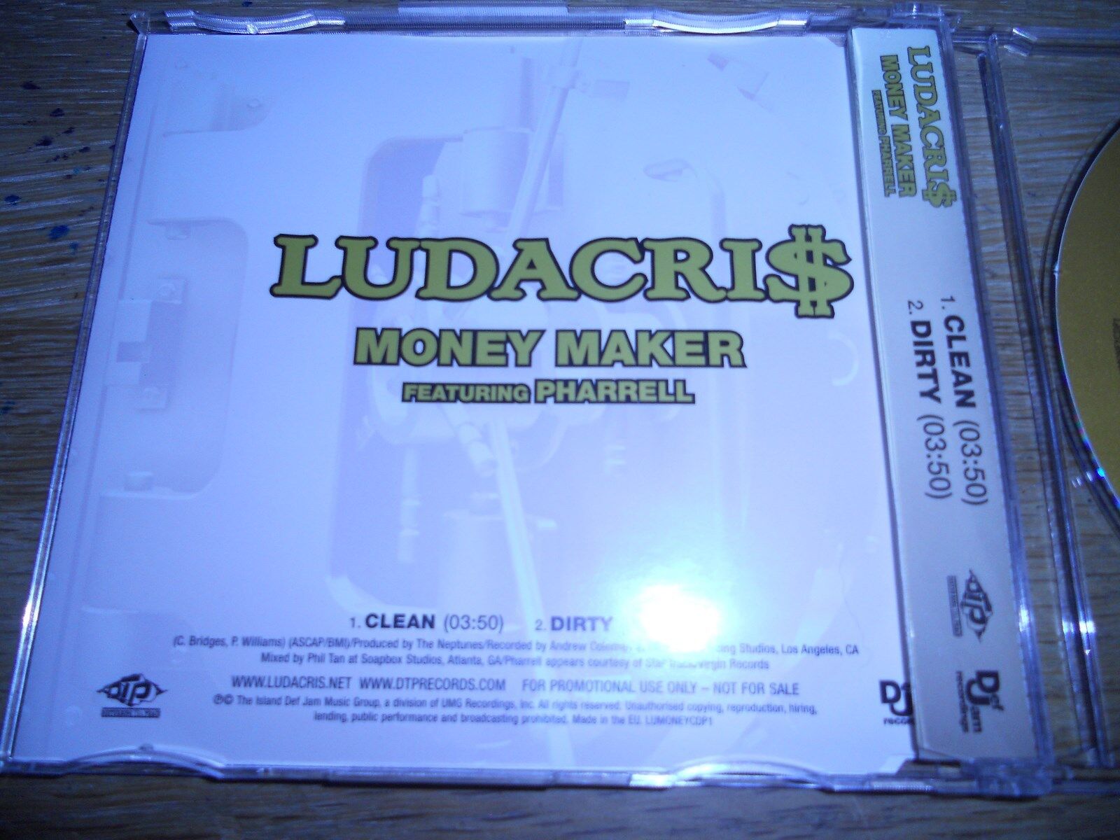 LUDACRI$ "MONEY MAKER" RARE 2 TRACKS PROMOTIONAL CD SINGLE DEF JAM RECORDS PROMO