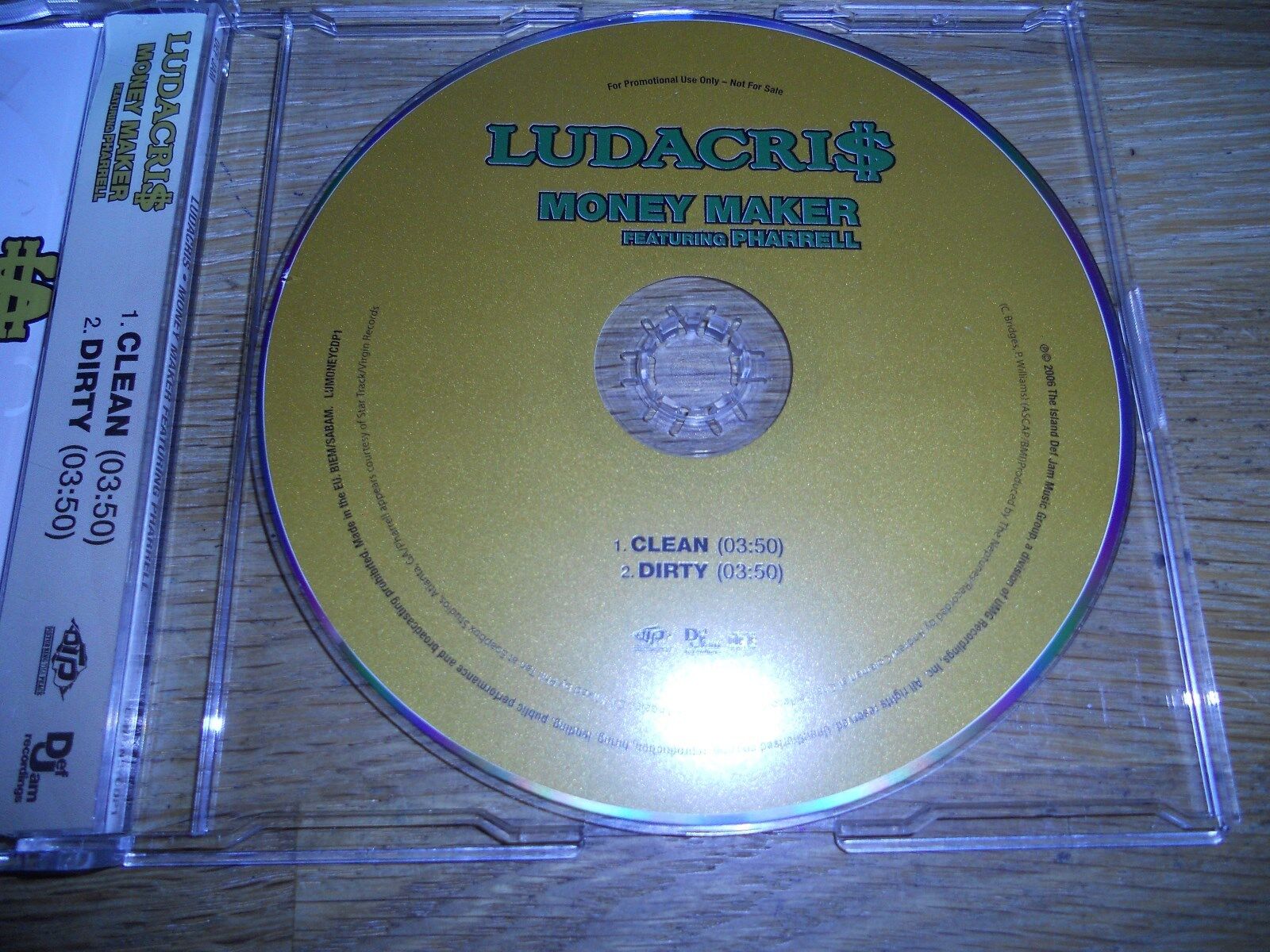 LUDACRI$ "MONEY MAKER" RARE 2 TRACKS PROMOTIONAL CD SINGLE DEF JAM RECORDS PROMO