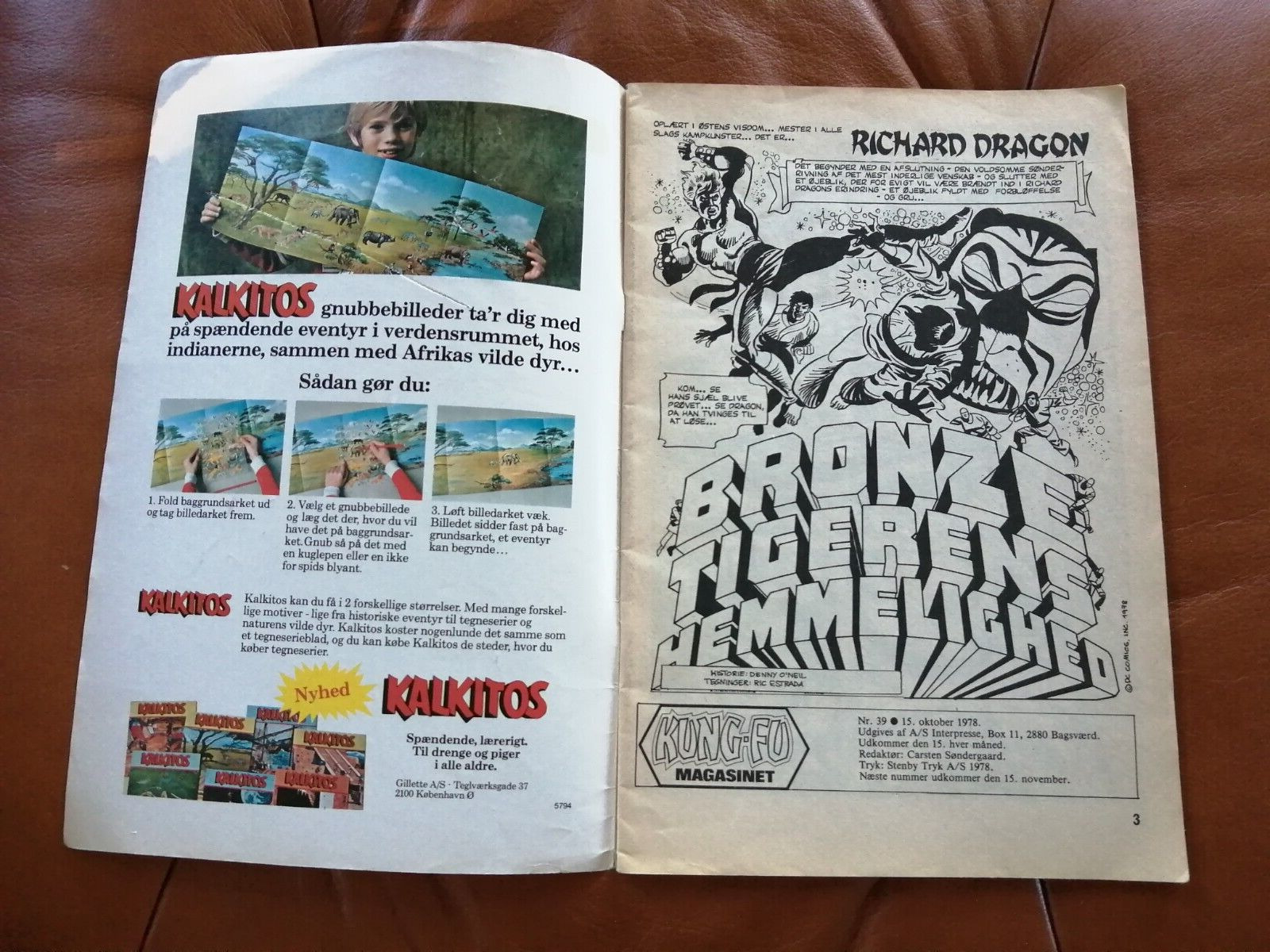 Danish comic magazineKUNG-FU no 39 1978