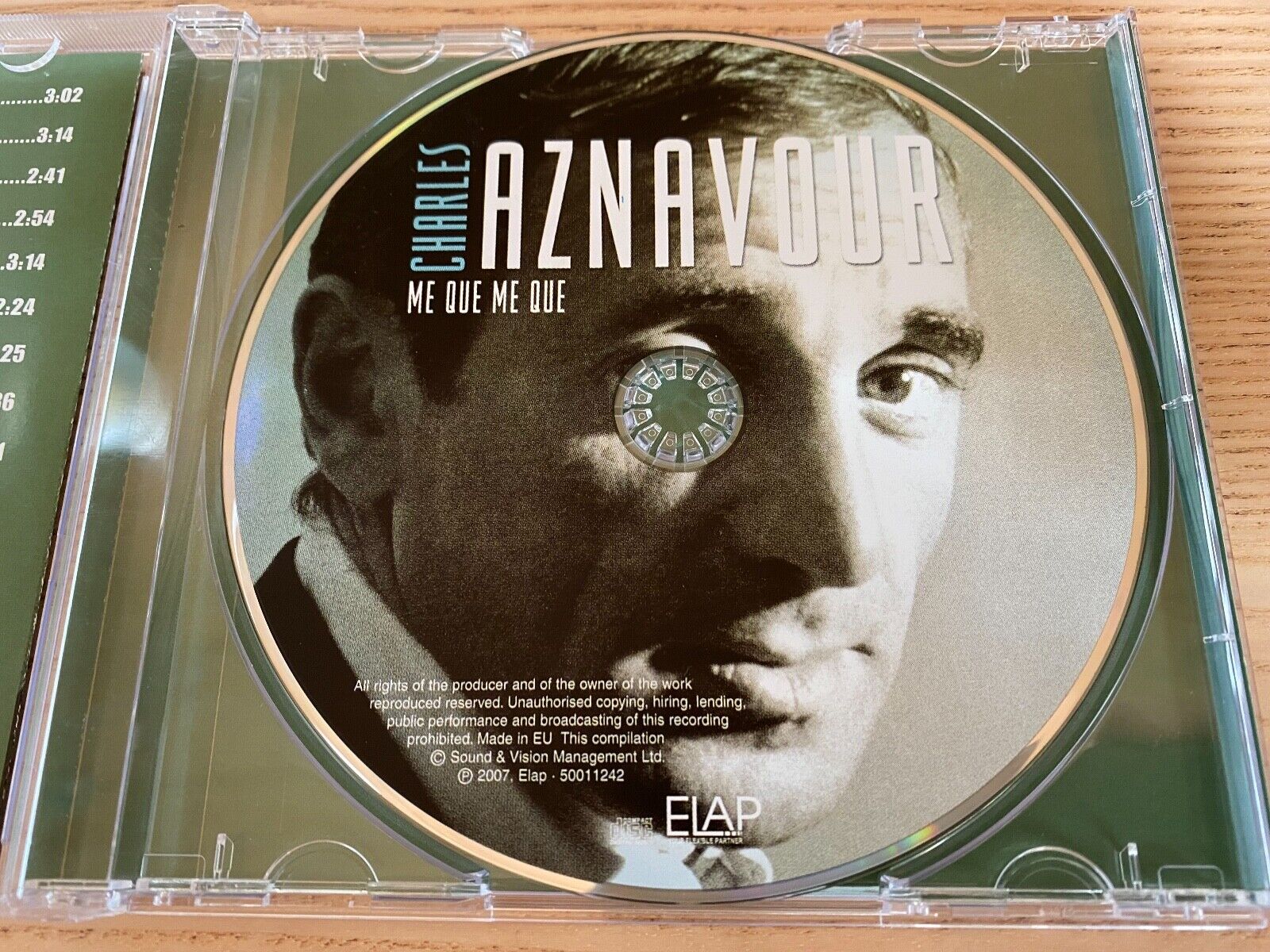 CHARLES AZNAVOUR "ME QUE ME QUE" 2007 DANISH CD ALBUM 15 TRACK ELAP RECORDS OOP