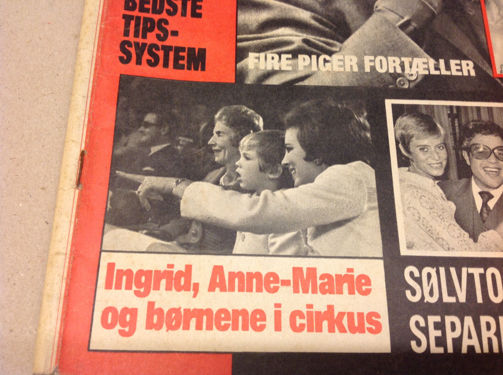 QUEEN ANNE-MARIE KING CONSTANTINE II IN CIRCUS DENMARK VTG Danish Magazine 1972