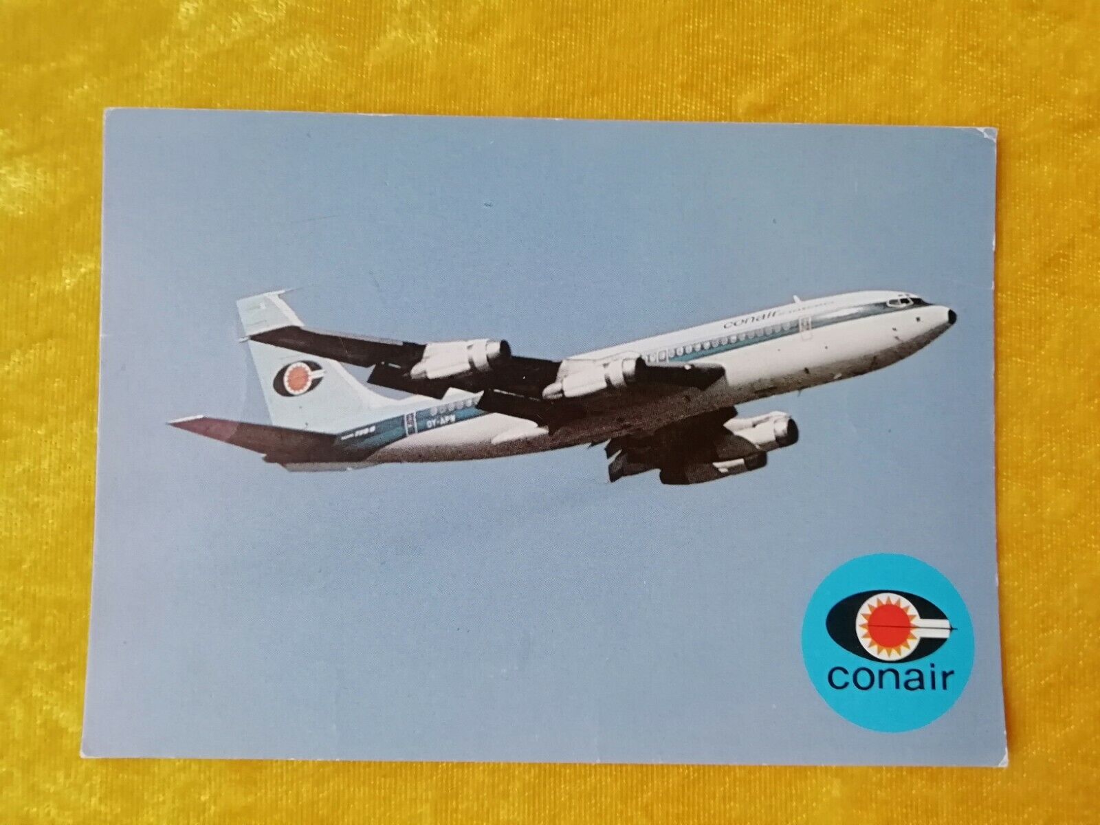 Aviation postcard Conair Boeing 720B Unused Danish postcard