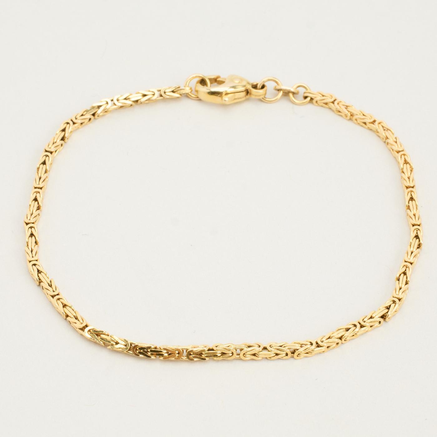 Byzantine chain Bracelet in 14K Gold 728 inches | Vintage Solid Gold