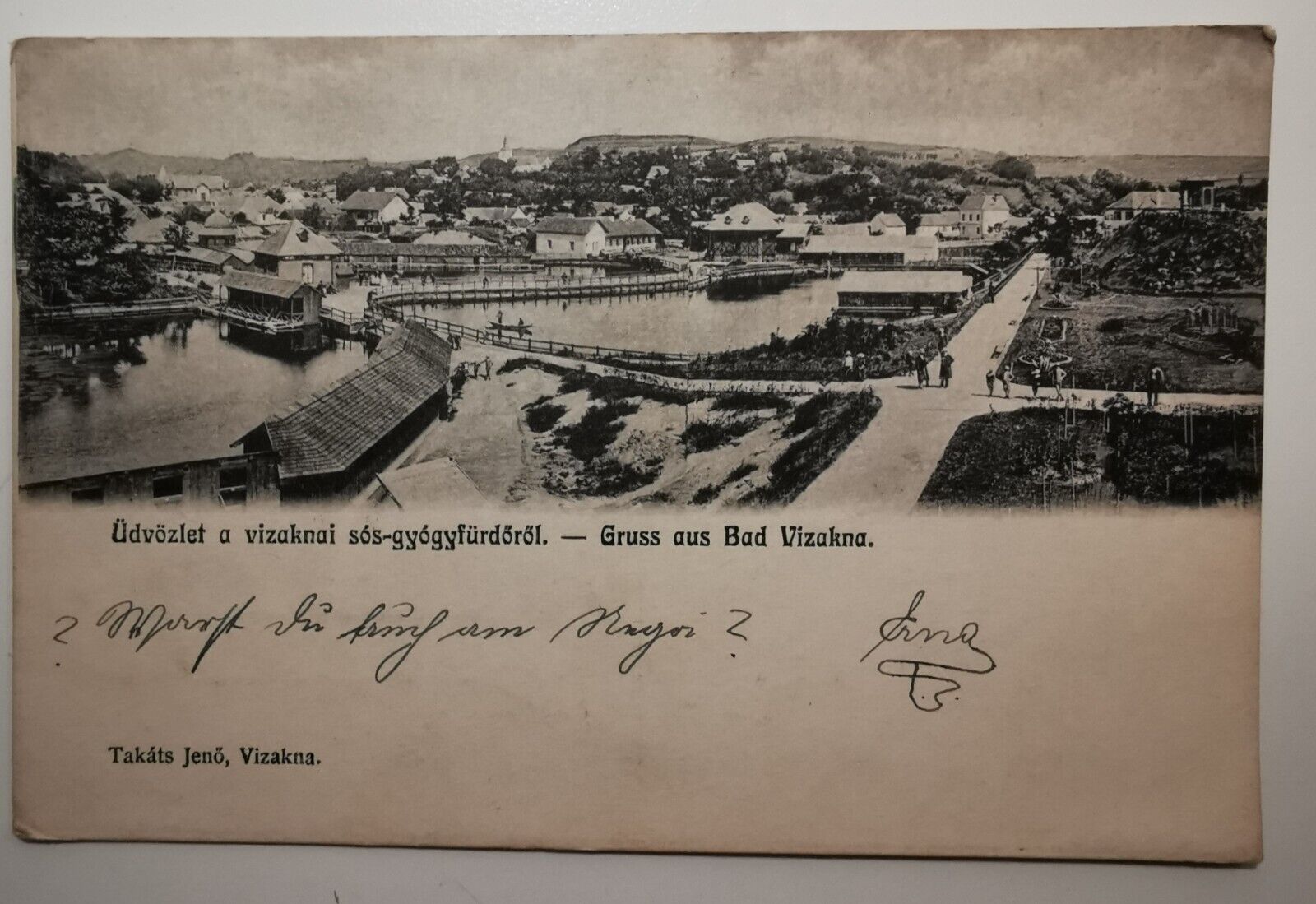 Vintage postcard:  Gruss aus Bad Vizakna Hungary 1920s pok289