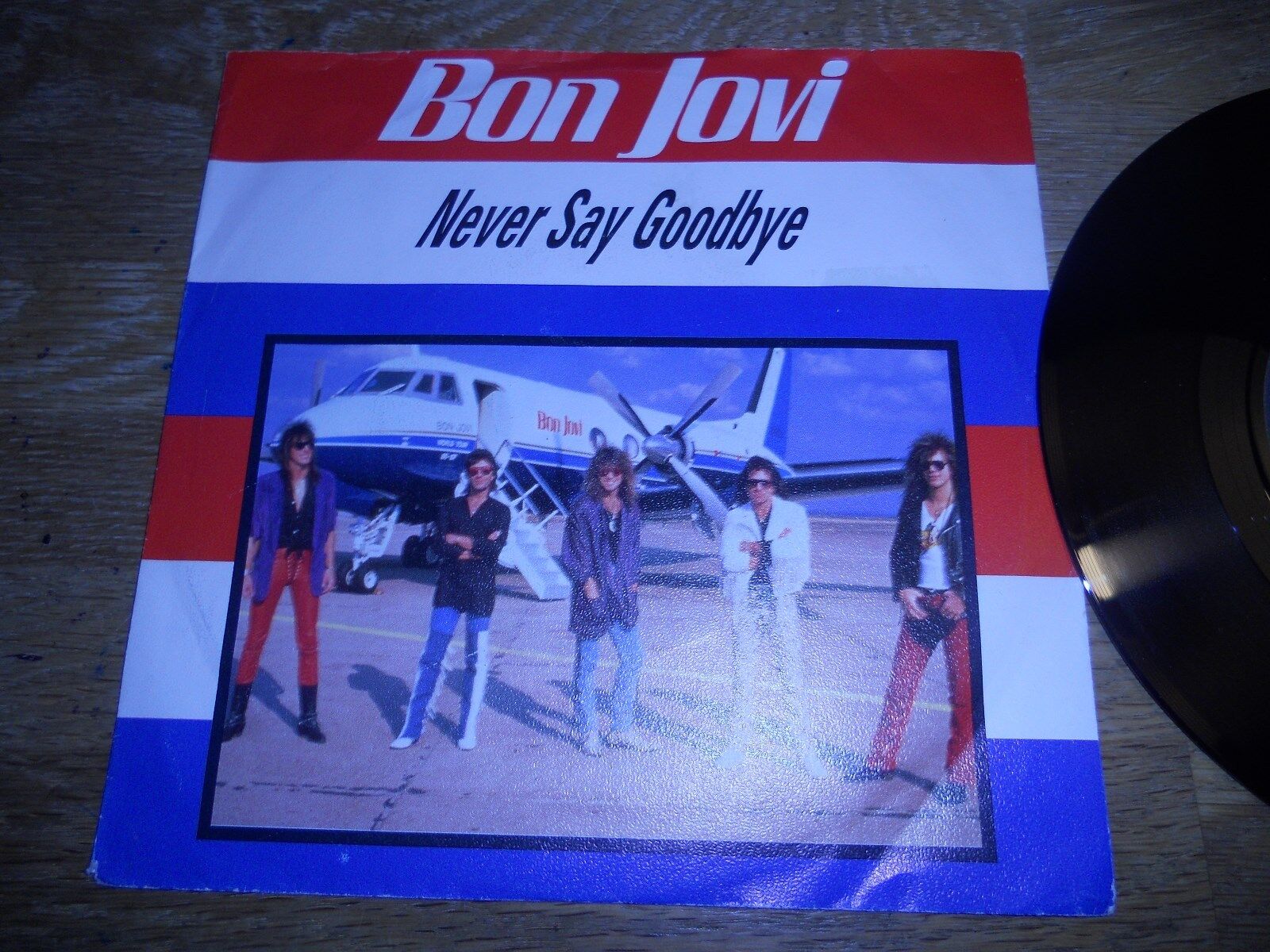 BON JOVI "NEVER SAY GOODBYE / SHOT THROUGH THE HEART (LIVE)" 1986 DUTCH MERCURY*