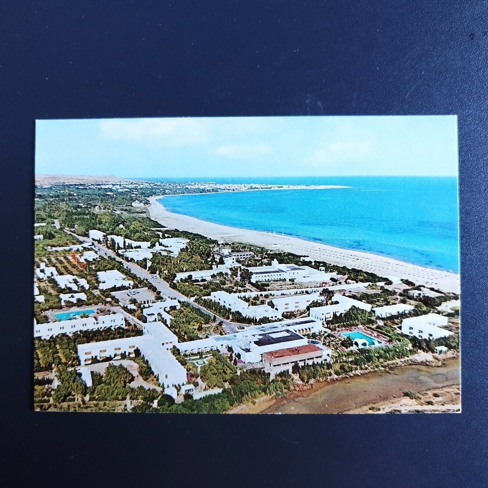 Tunisia Hammamet Aerial view of the town and beaches 1972