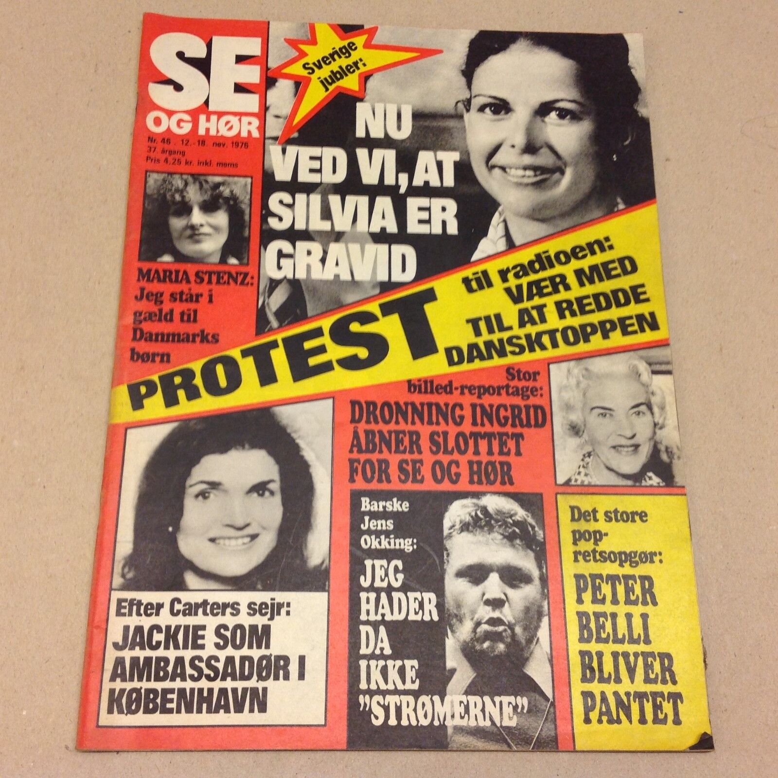 Queen Silvia Sweden Royals Jackie Kennedy Vtg Danish Magazine 1976 "Se og Hoer"