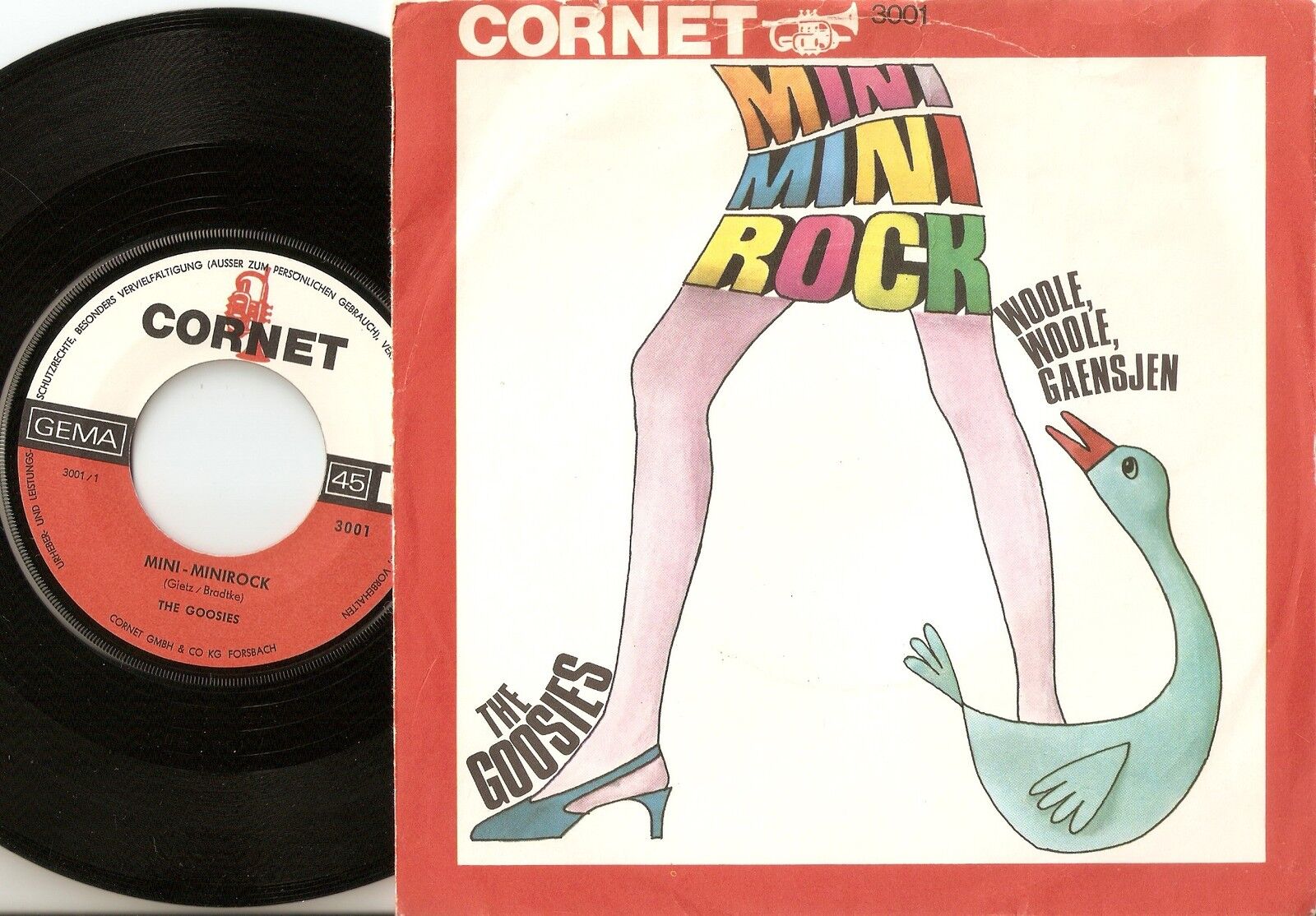 THE GOOSIES MINI-MINIROCK  WOOLE WOOLE GAENSJEN GERMAN 45+PS 1966 POP BEAT