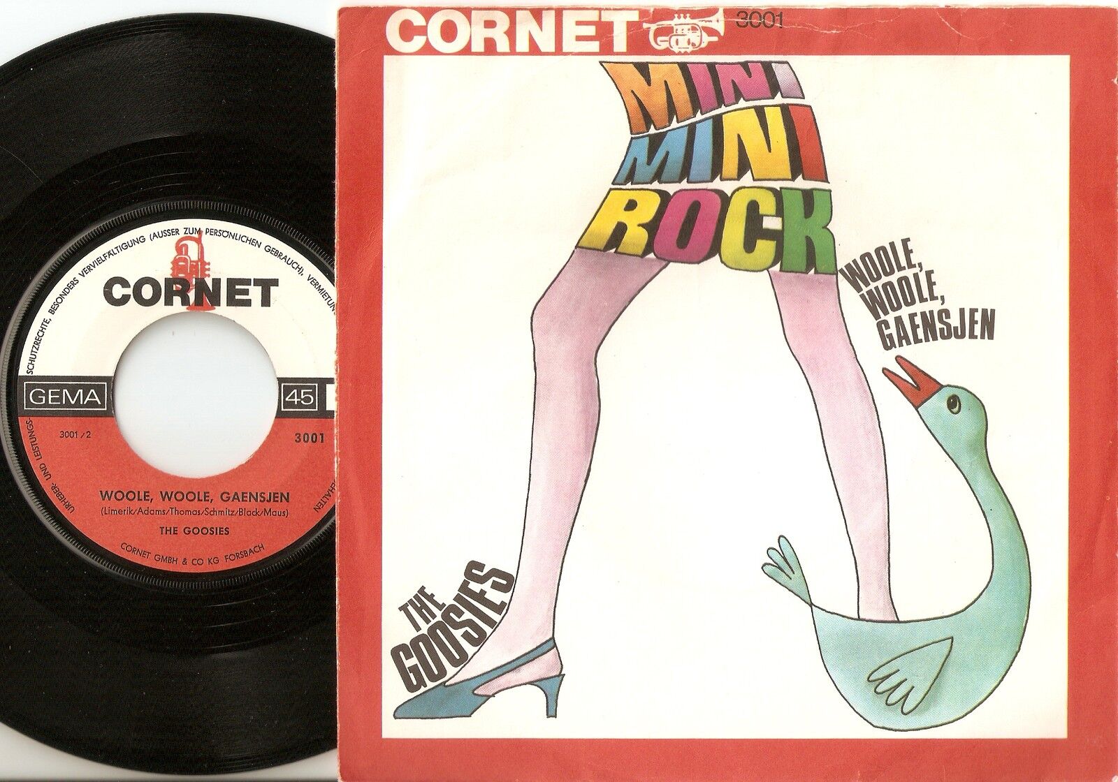 THE GOOSIES MINI-MINIROCK  WOOLE WOOLE GAENSJEN GERMAN 45+PS 1966 POP BEAT