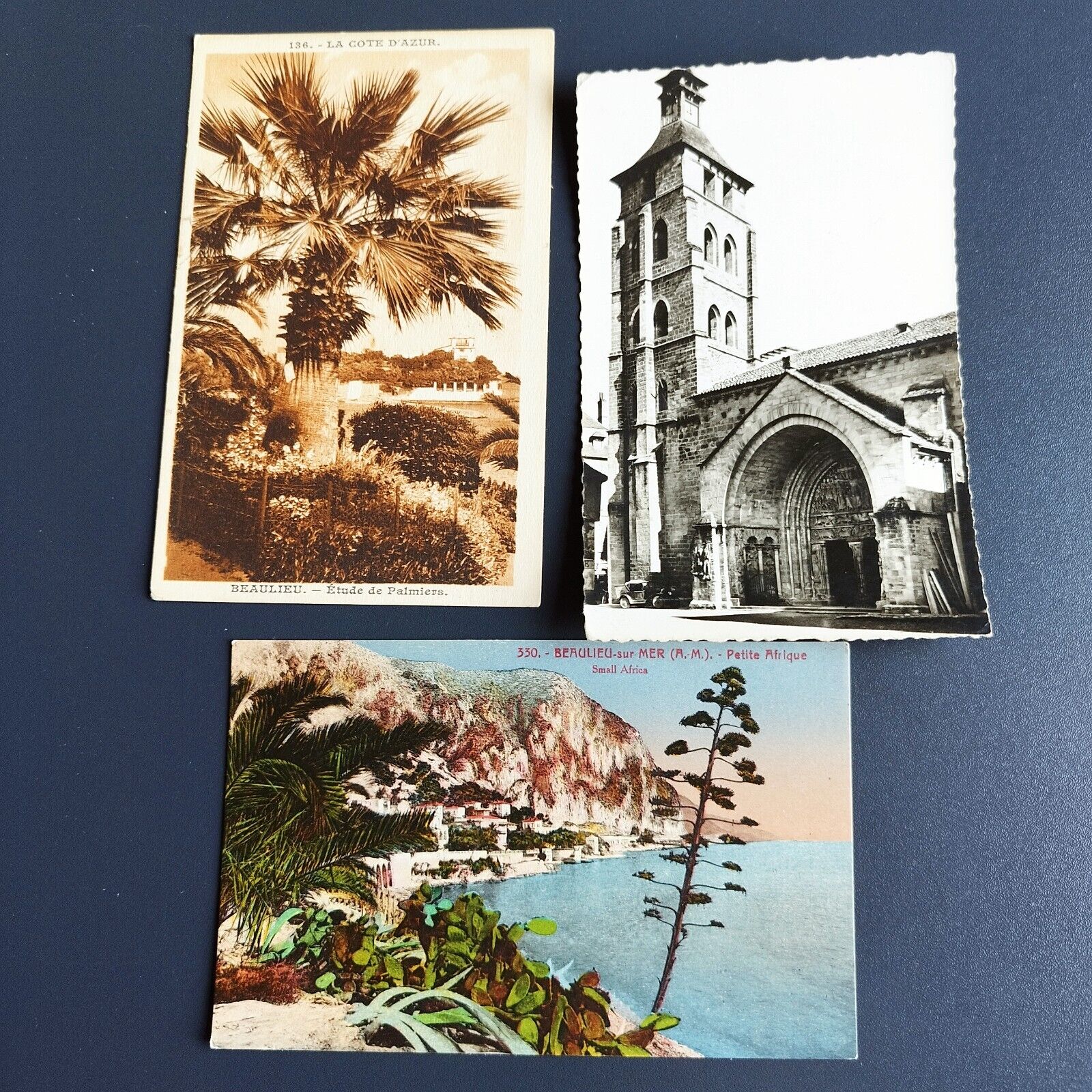 FRANCE 3 vintage postcards Beaulieu - sur- Mere