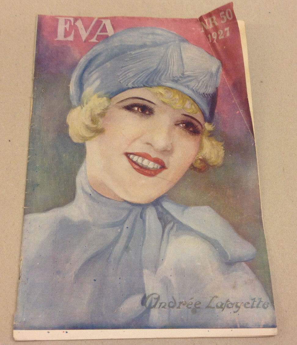 Andrée Lafayette Art Deco Antique 1927 Original Danish Vintage Magazine "EVA"