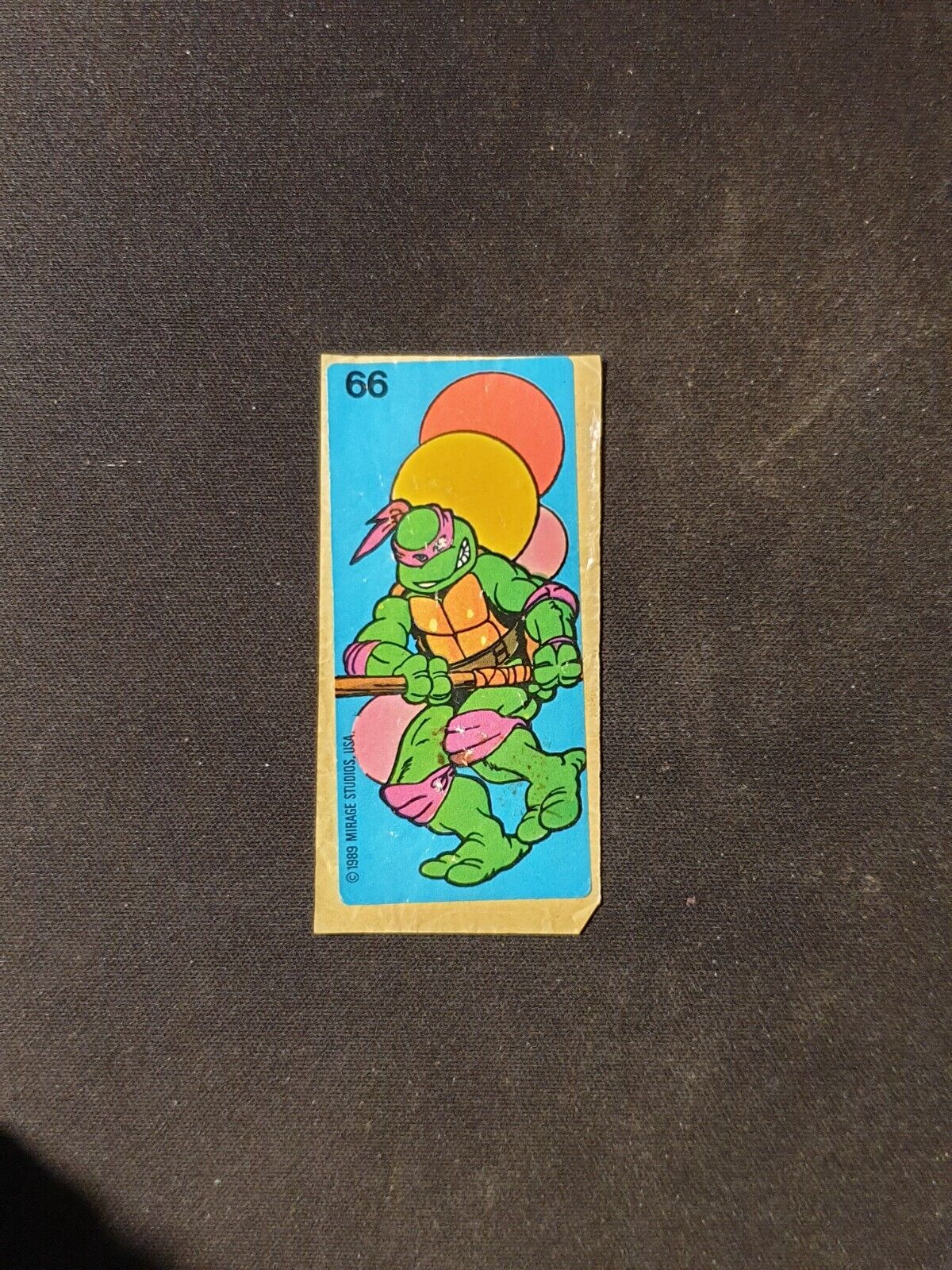 1989 TEENAGE MUTANT NINJA TURTLES Mirage Studios BUBBLE GUM Sticker No 66