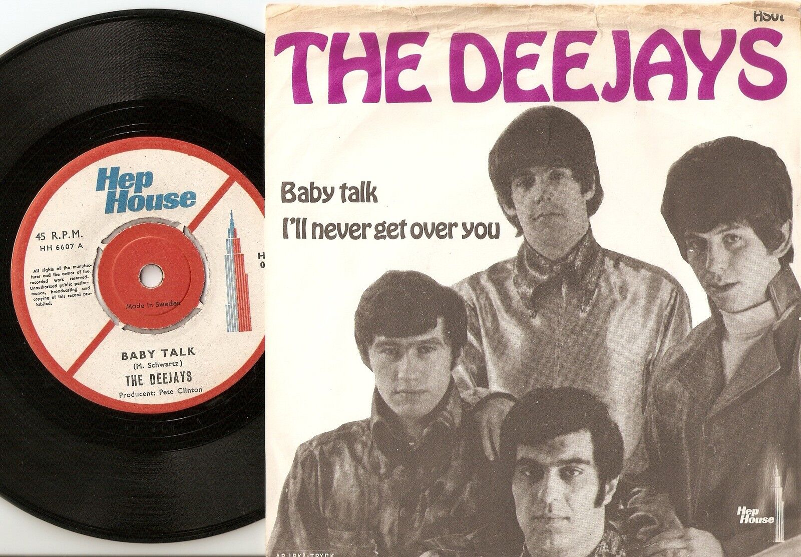 THE DEEJAYS BABY TALK  I`LL NEVER GET OVER YOU SWEDISH 45+PS 1967 MOD FREAKBEAT