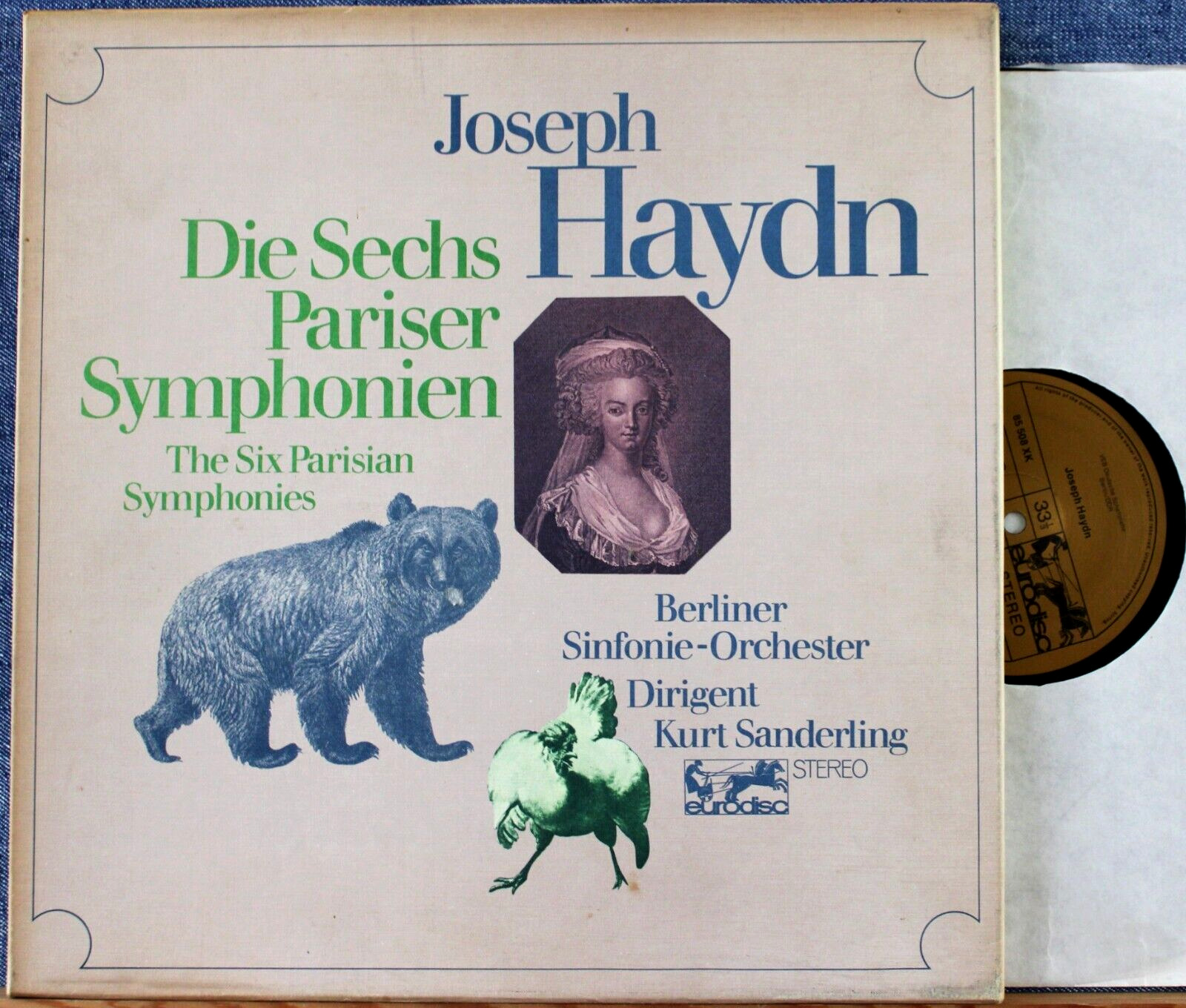 Sanderling Haydn (The six Paris symphonies 82-87) Eurodisc 85 961 (3) Box NM