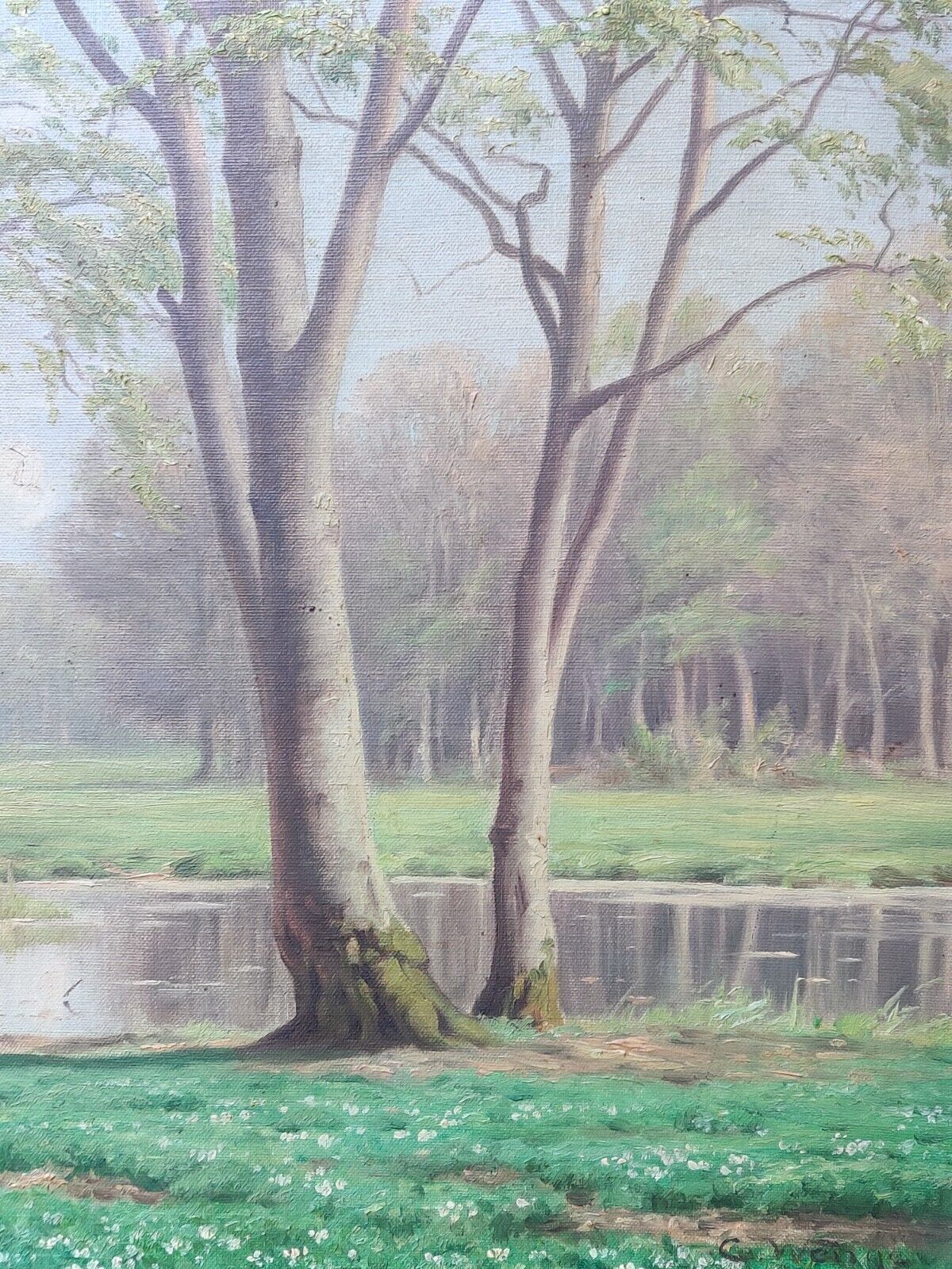 SPRINGDAY IN DYREHAVEN FOREST original oil painting