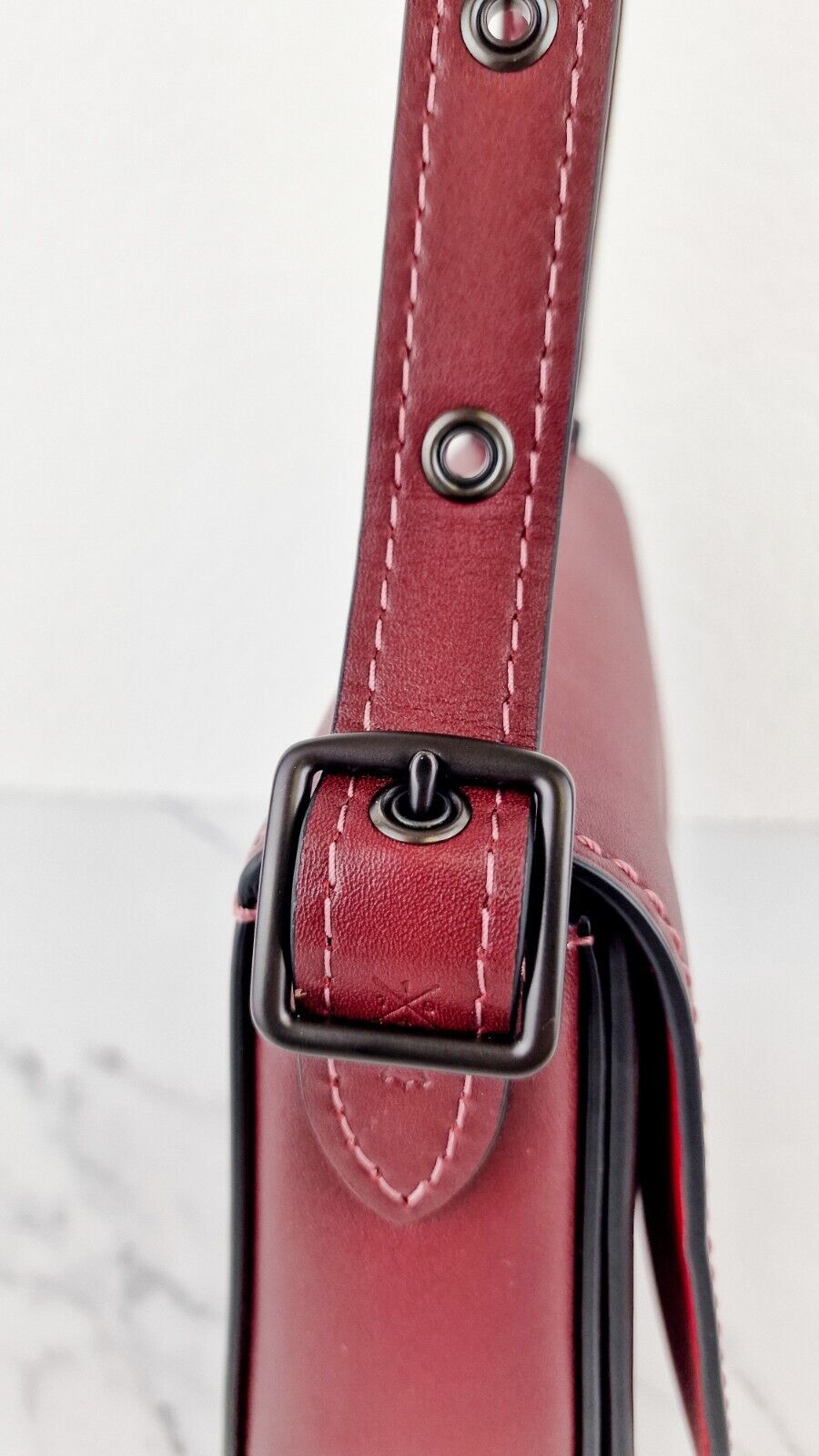 Coach 1941 Saddle 23 Bag Burgundy Smooth Leather Crossbody Red 55036