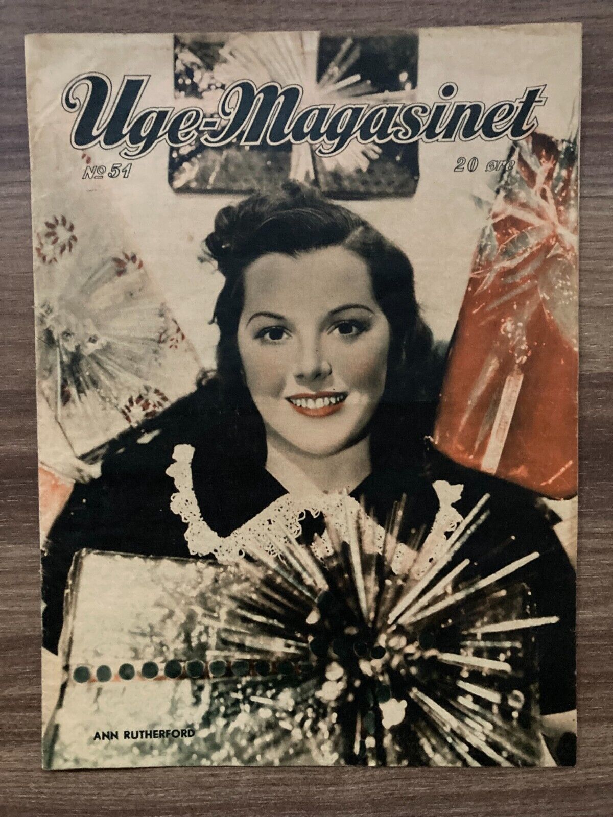 Ann Rutherford on Cover 1940s Complete Antique Danish Magazine "Uge-Magasinet"